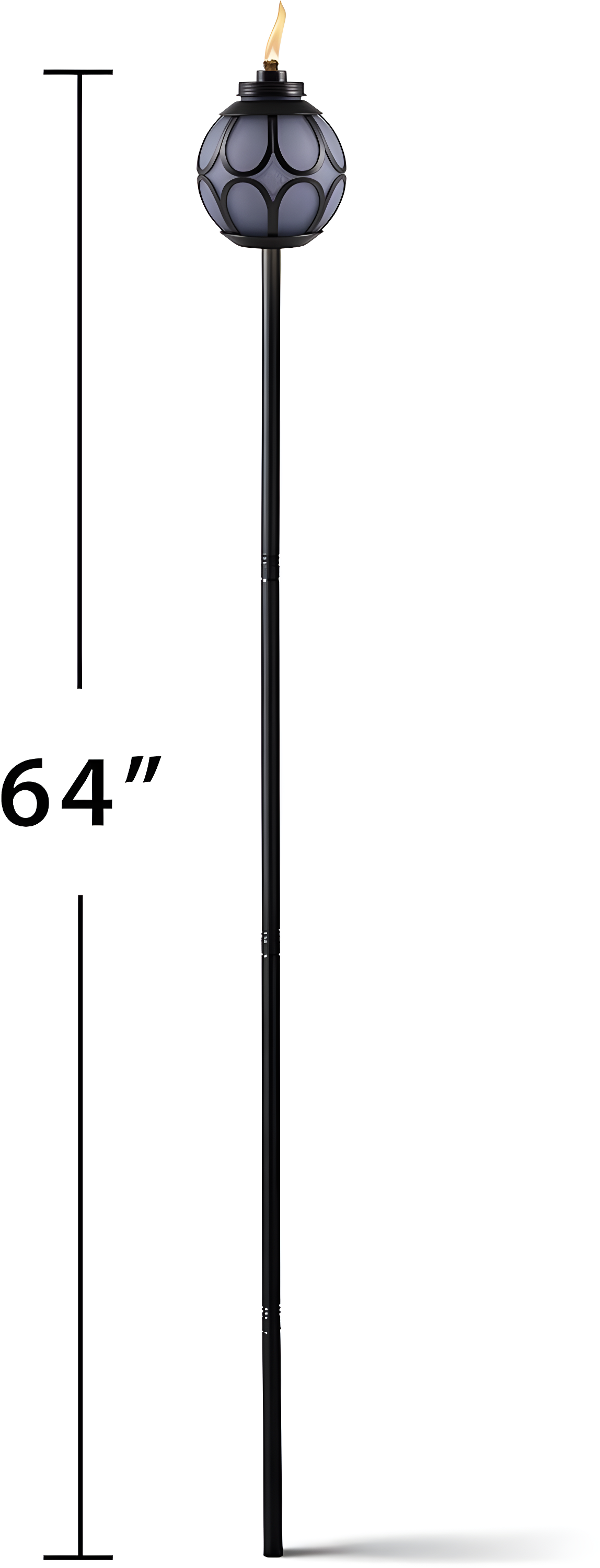 TIKI® Brand Easy Install 64 Inch TIKI Torch Metal Globe (Set of 2)