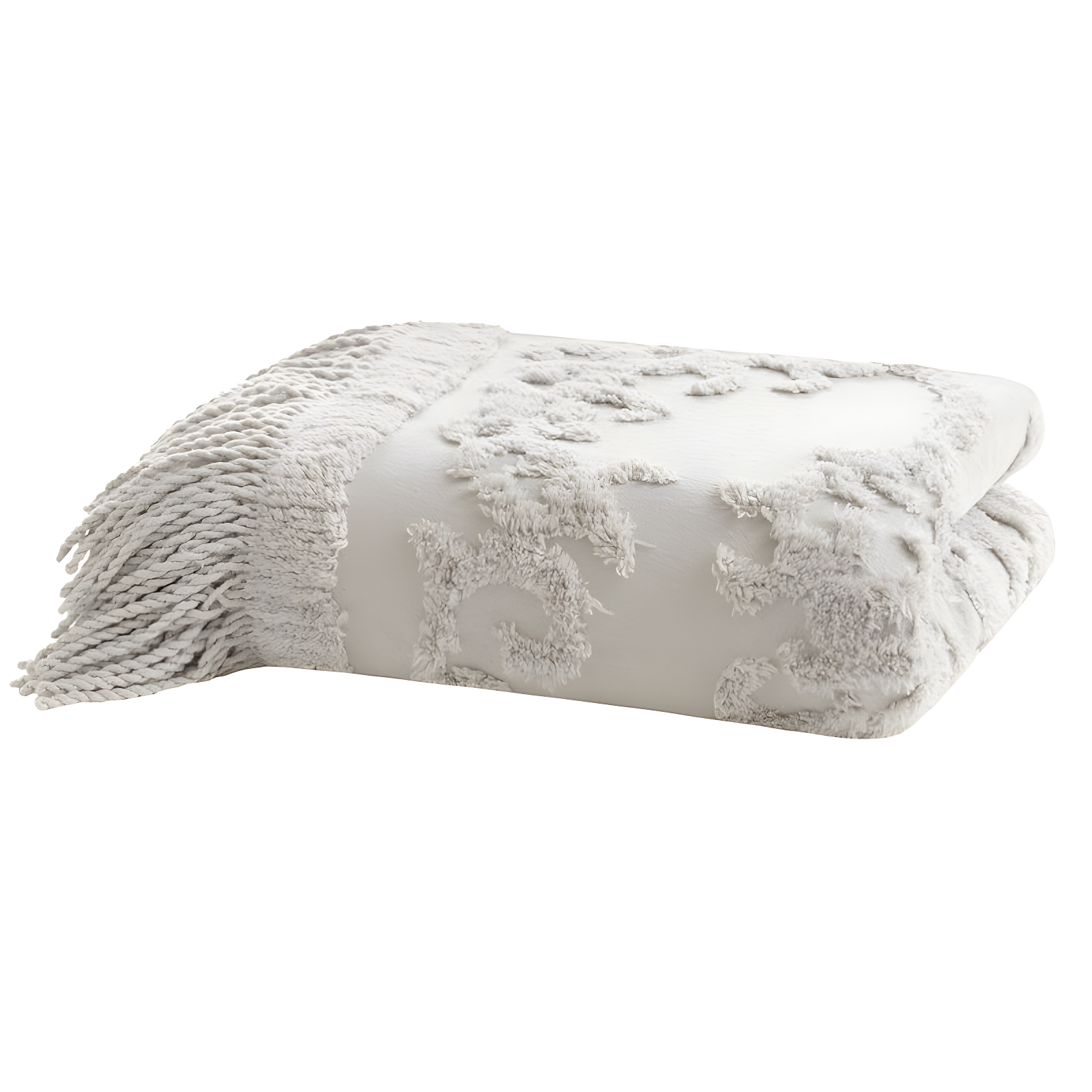 Madison Park Chloe 100% Cotton Tufted Chenille Lightweight Throw With Fringe Tassel