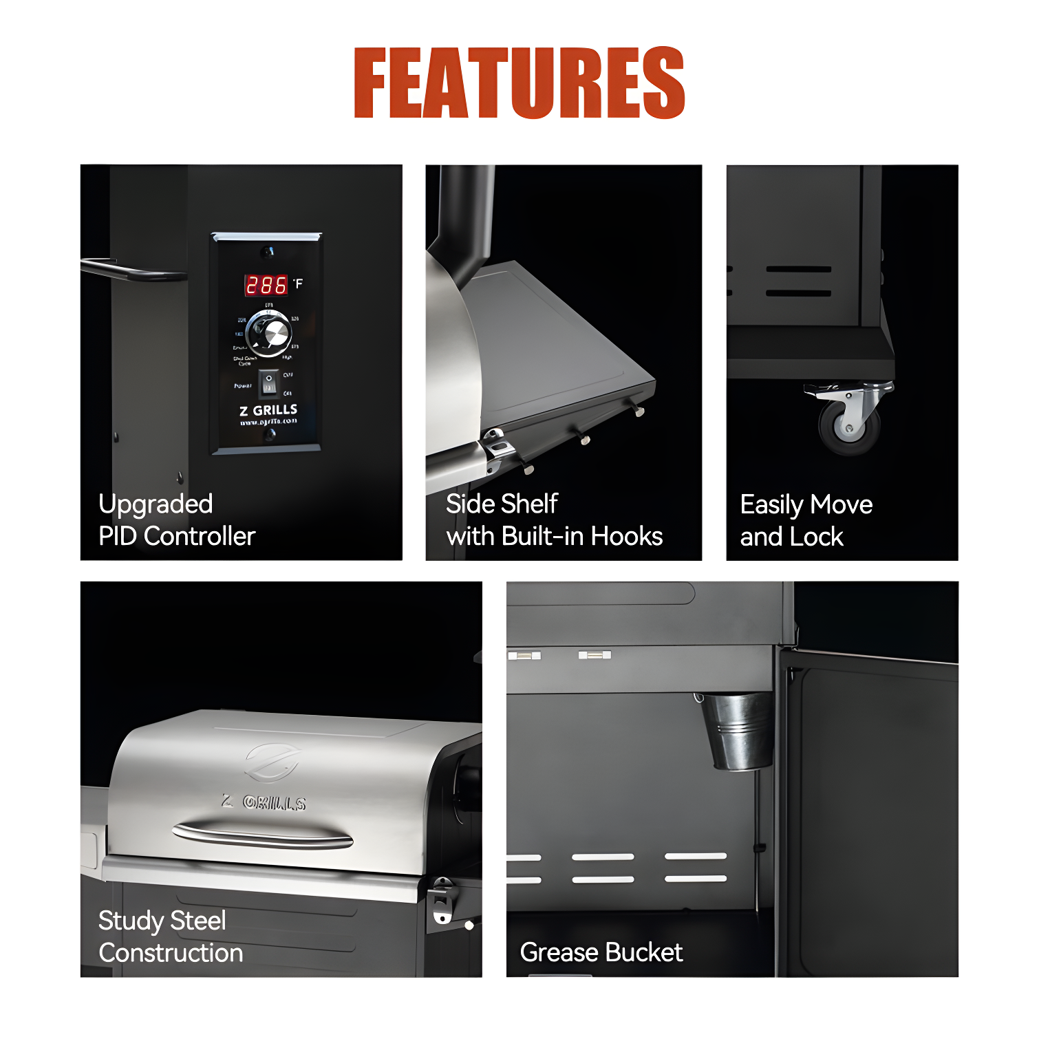 Z GRILLS Upgraded Wood Pellet Grill with PID Controller, 8-in-1, 572 sq in Cooking Area
