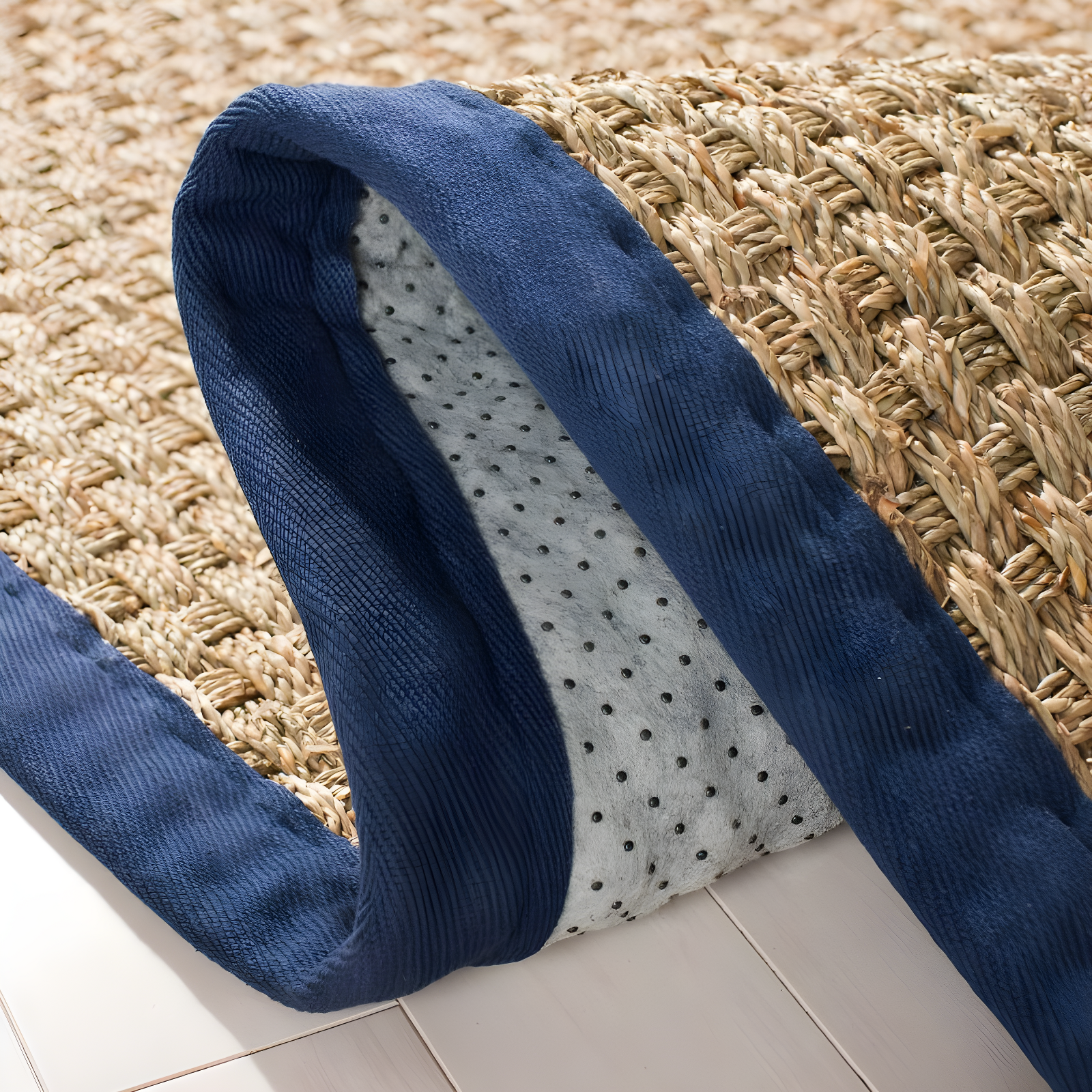 Natural Fiber NF114 Power Loomed Area Rug - Natural/Blue - 6'x9' - Safavieh.