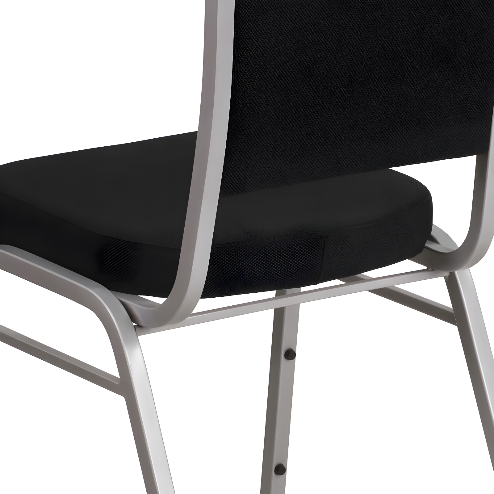 Flash Furniture HERCULES Series Crown Back Stacking Banquet Chair in Black Fabric - Silver Frame