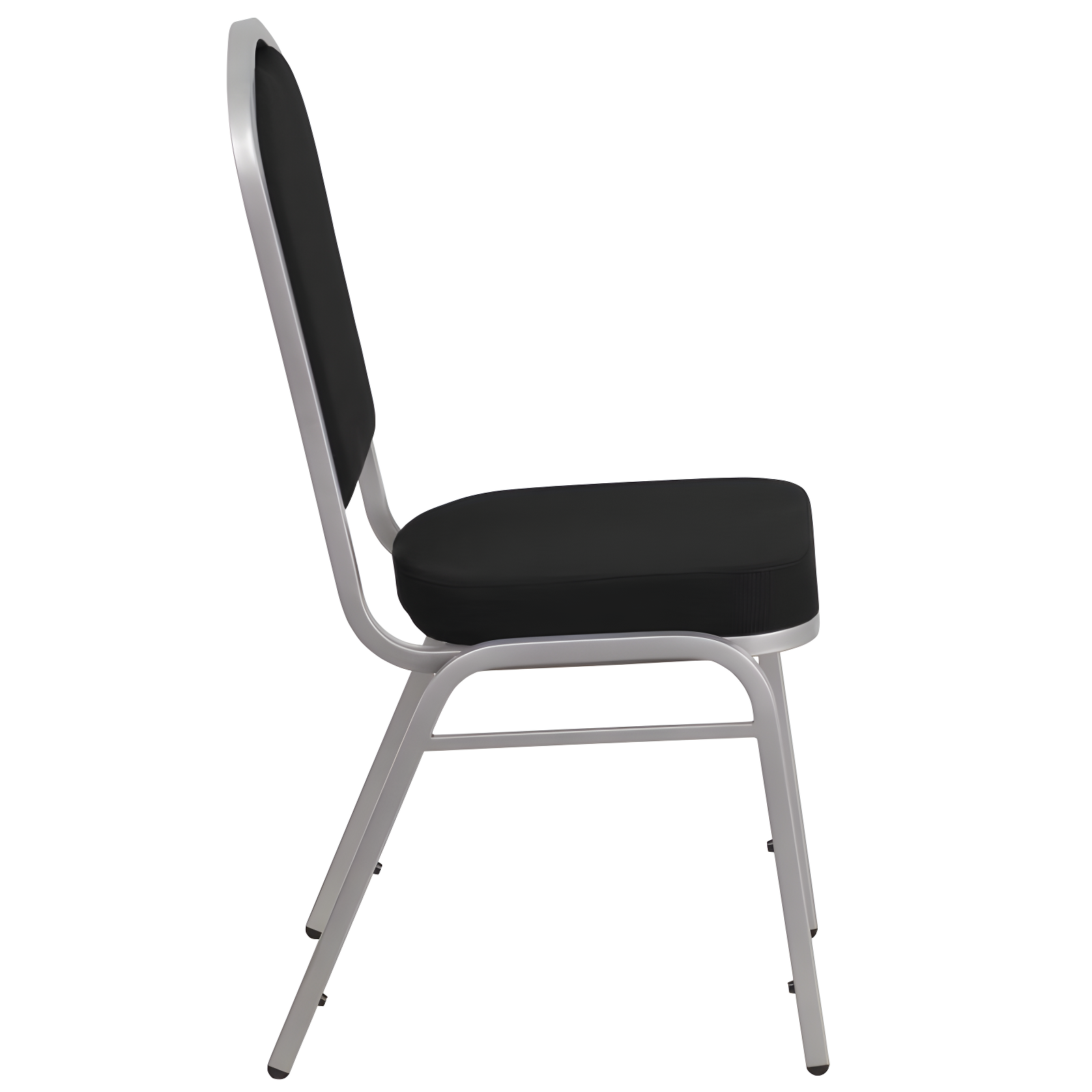 Flash Furniture HERCULES Series Crown Back Stacking Banquet Chair in Black Fabric - Silver Frame