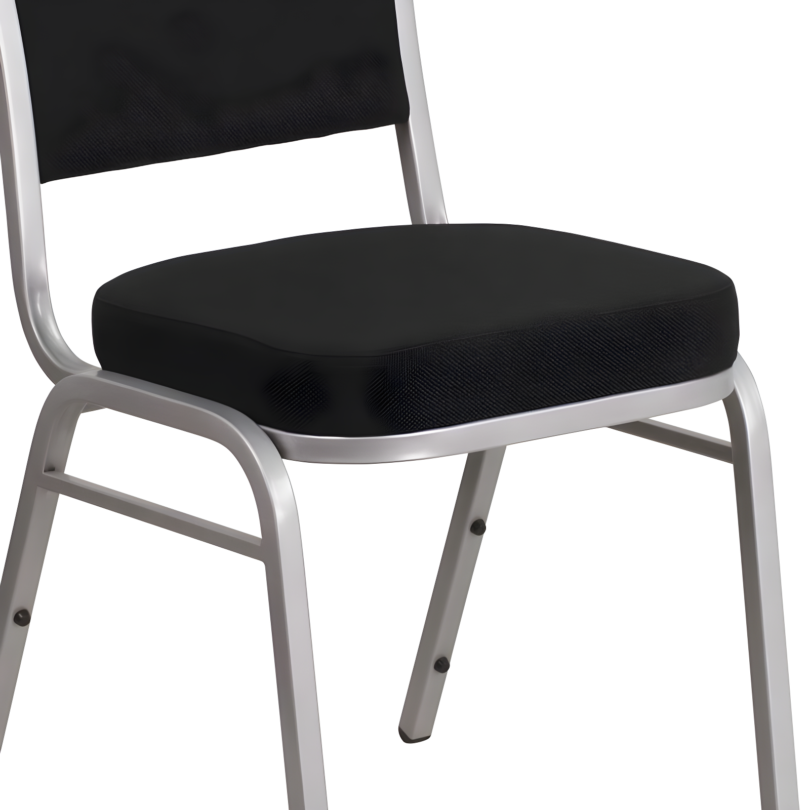 Flash Furniture HERCULES Series Crown Back Stacking Banquet Chair in Black Fabric - Silver Frame