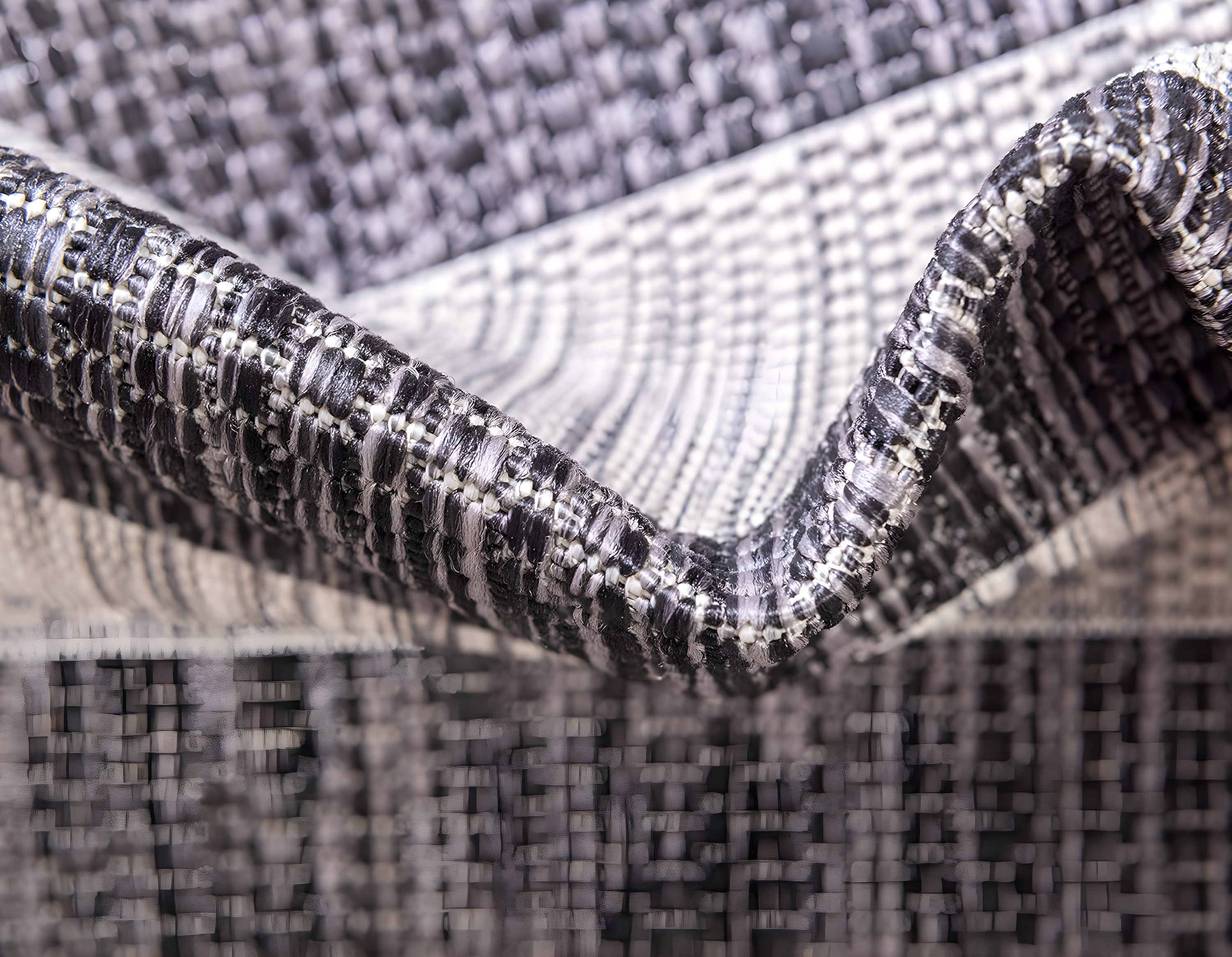 Unique Loom Outdoor Striped Collection Area Rug - Distressed Stripe (7' 1" x 10' Rectangle Charcoal Gray/Ivory)