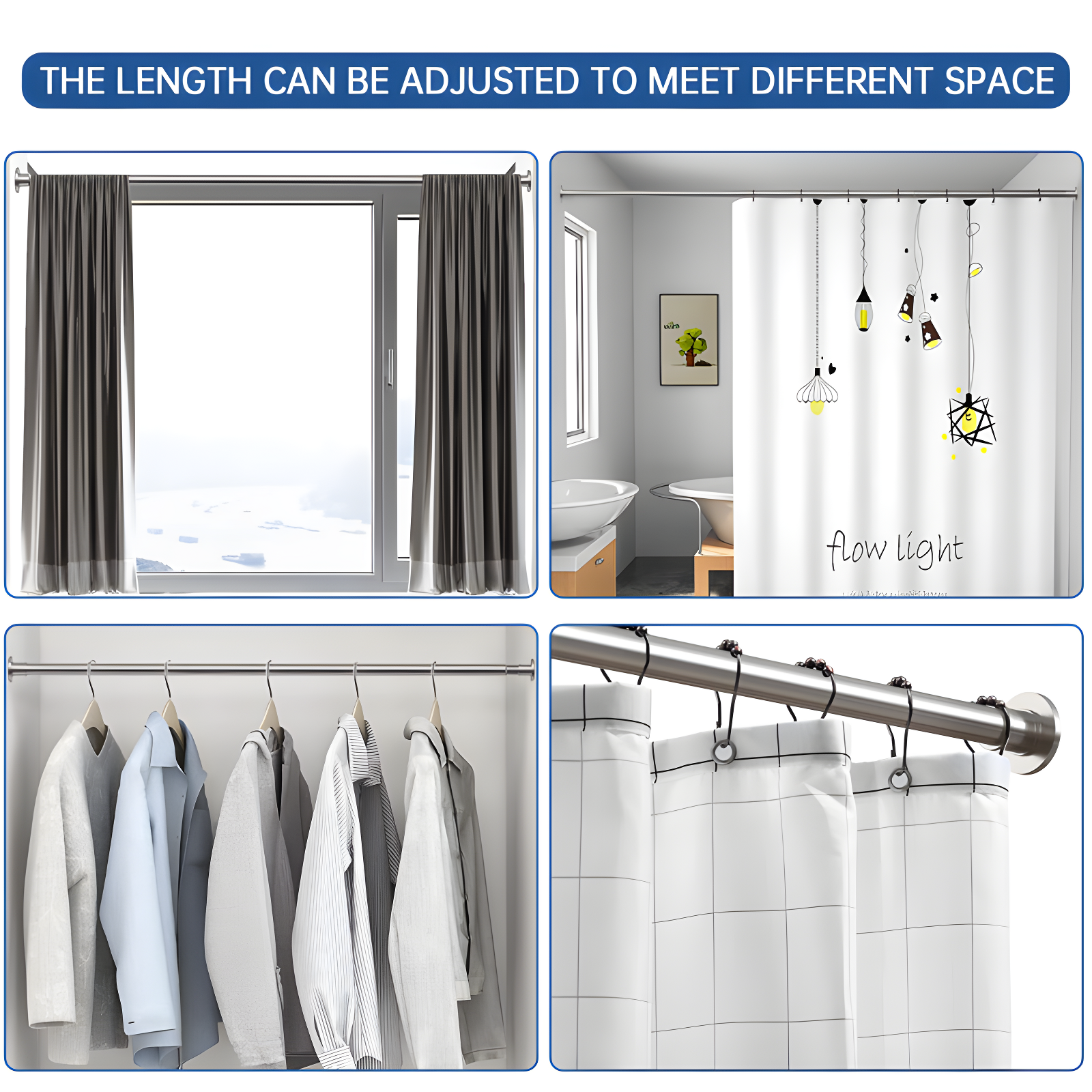 Glorbu 80'' Shower Curtain Rod