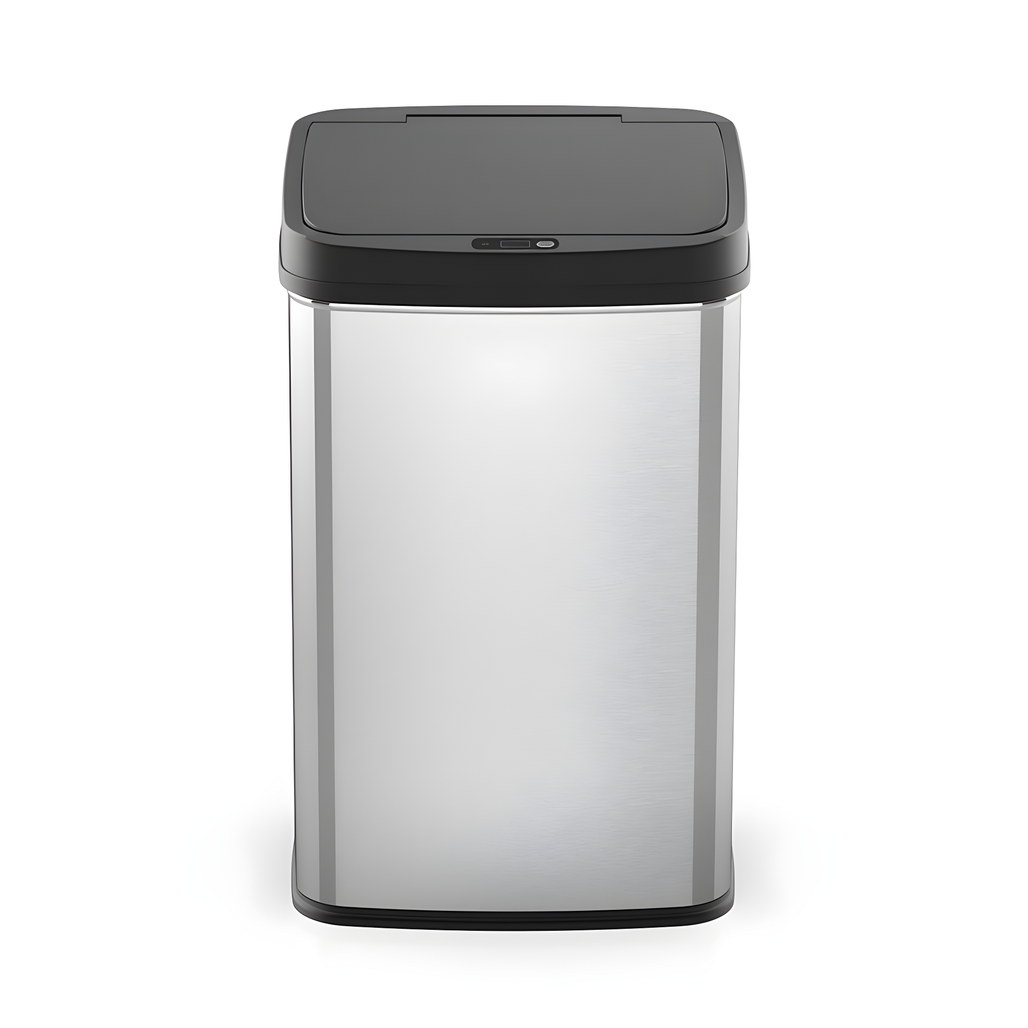 Nine Stars 13gal Motion Sensor Rectangular Shape Stainless Steel Trash Can Silver/Black