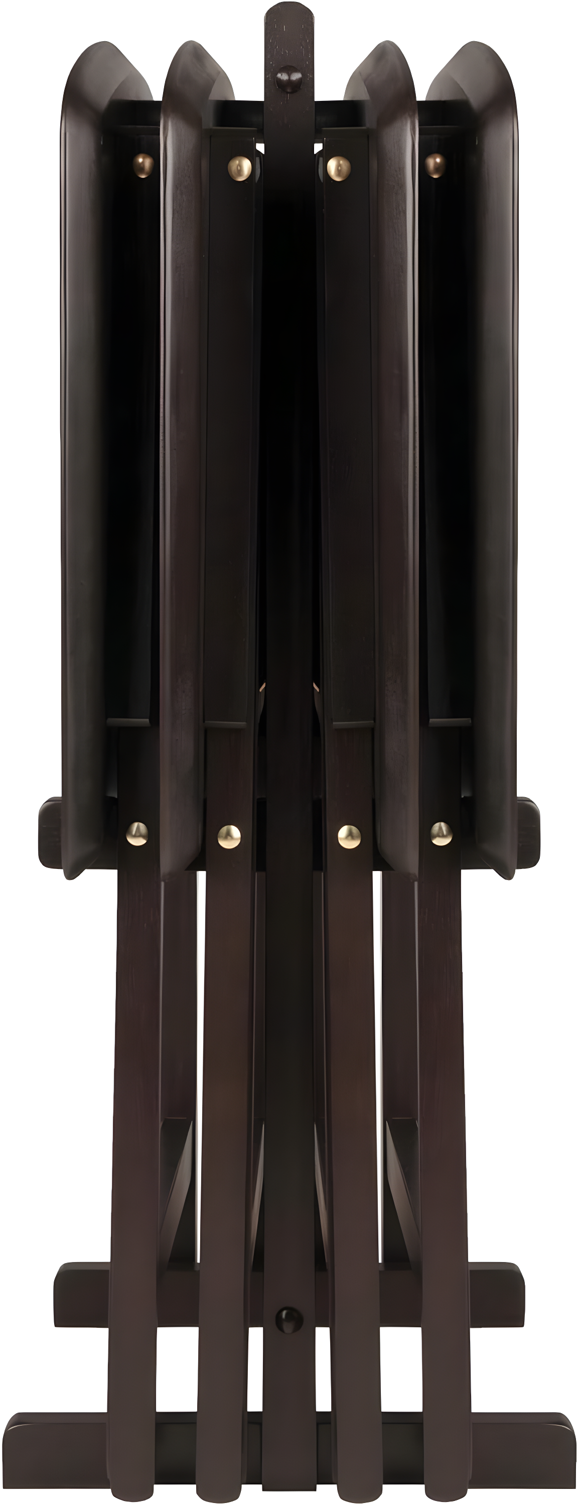 5pc Anila Fan Shape Snack Table Coffee - Winsome: Solid Wood Folding Tables, Beveled Edges, Storage Rack