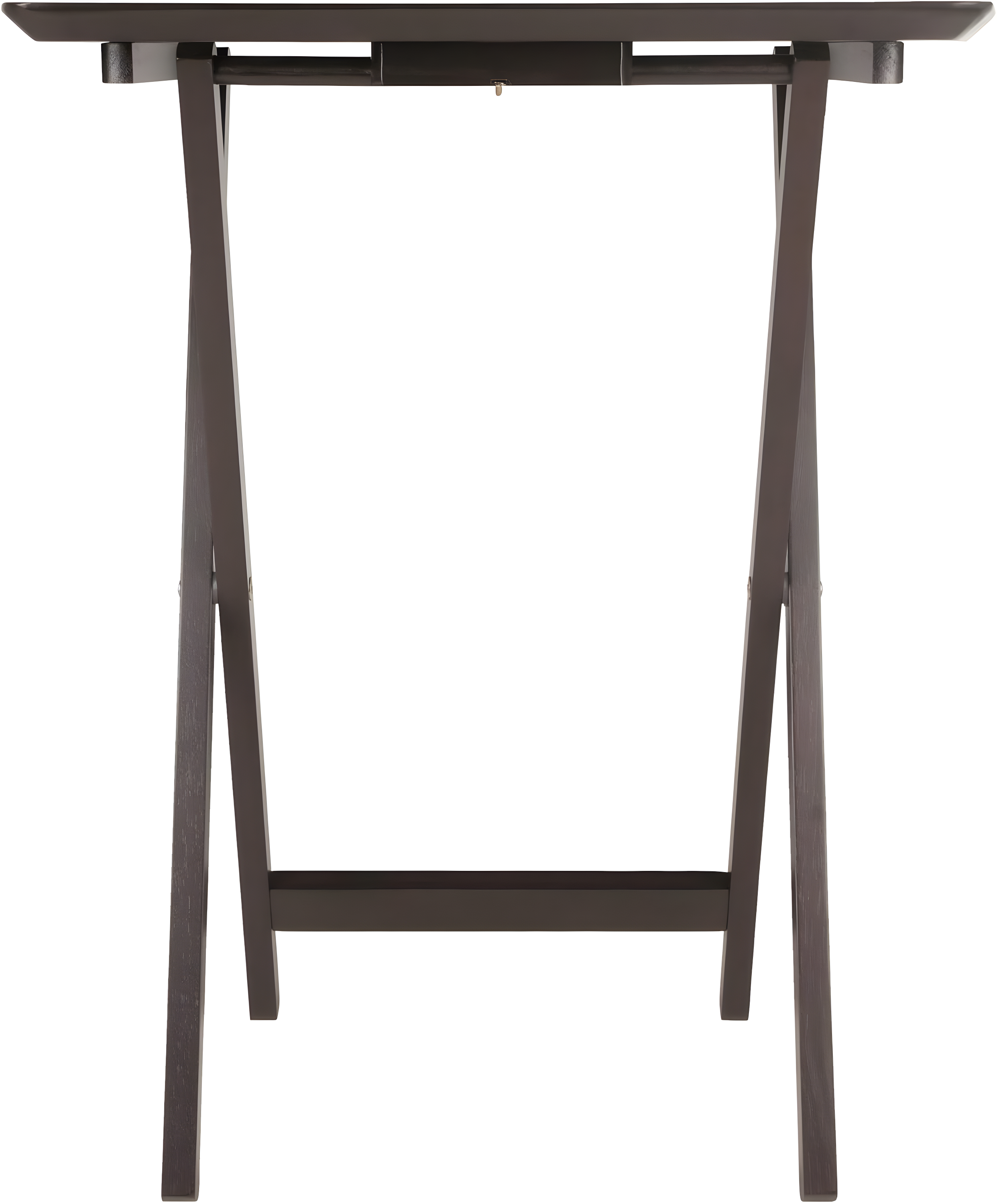5pc Anila Fan Shape Snack Table Coffee - Winsome: Solid Wood Folding Tables, Beveled Edges, Storage Rack