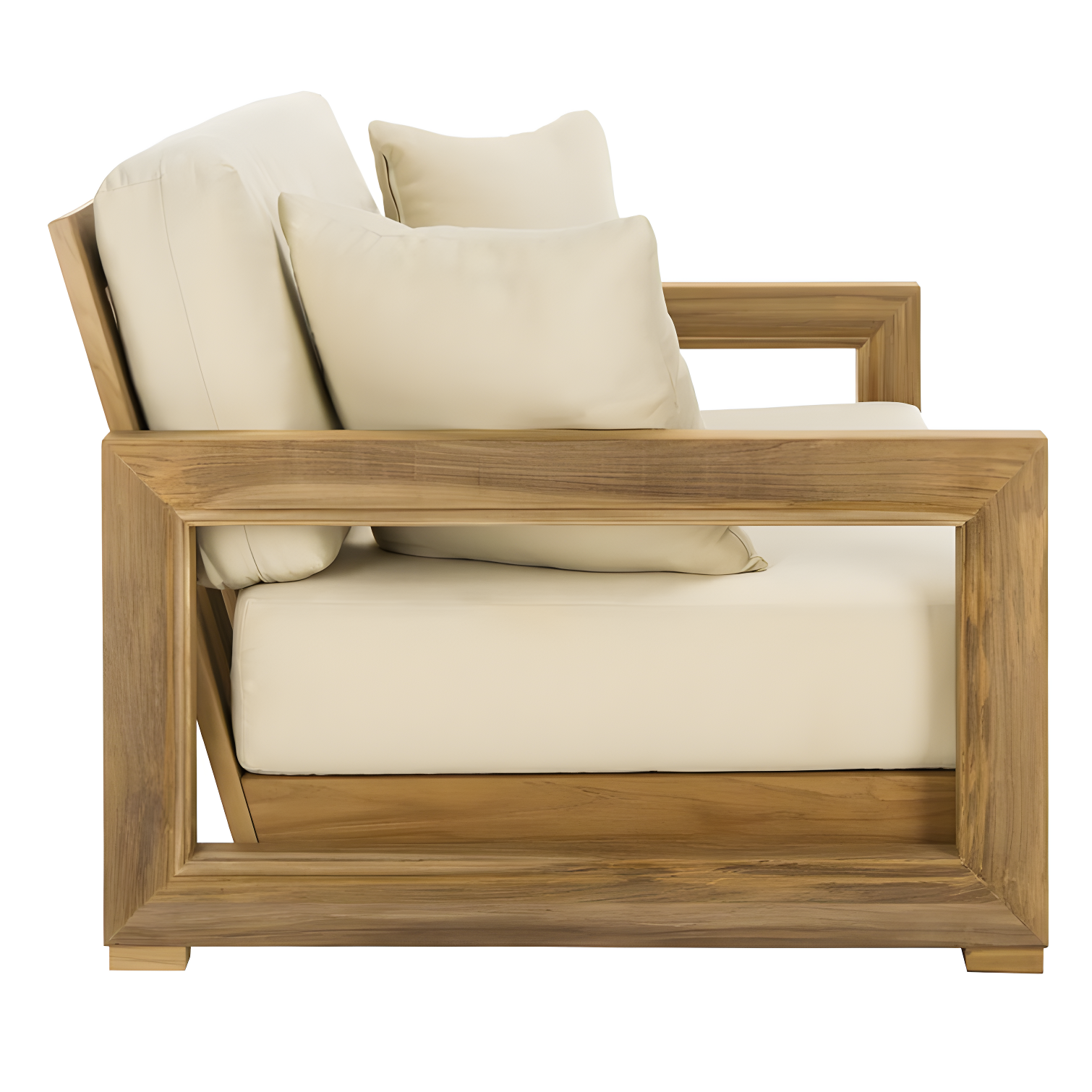 SAFAVIEH OUTDOOR COUTURE Montford 2-Seat Bench Natural Teak / Beige