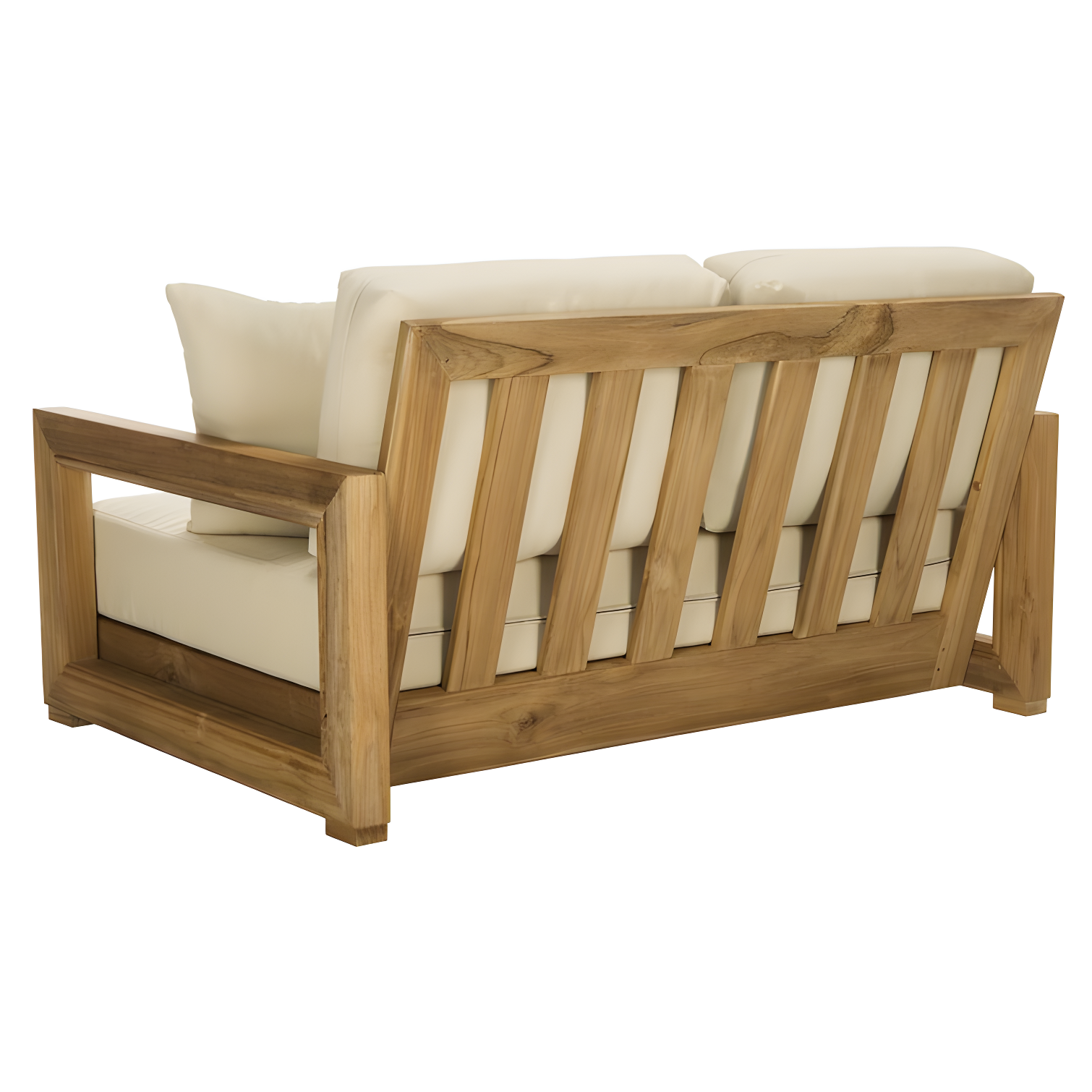 SAFAVIEH OUTDOOR COUTURE Montford 2-Seat Bench Natural Teak / Beige