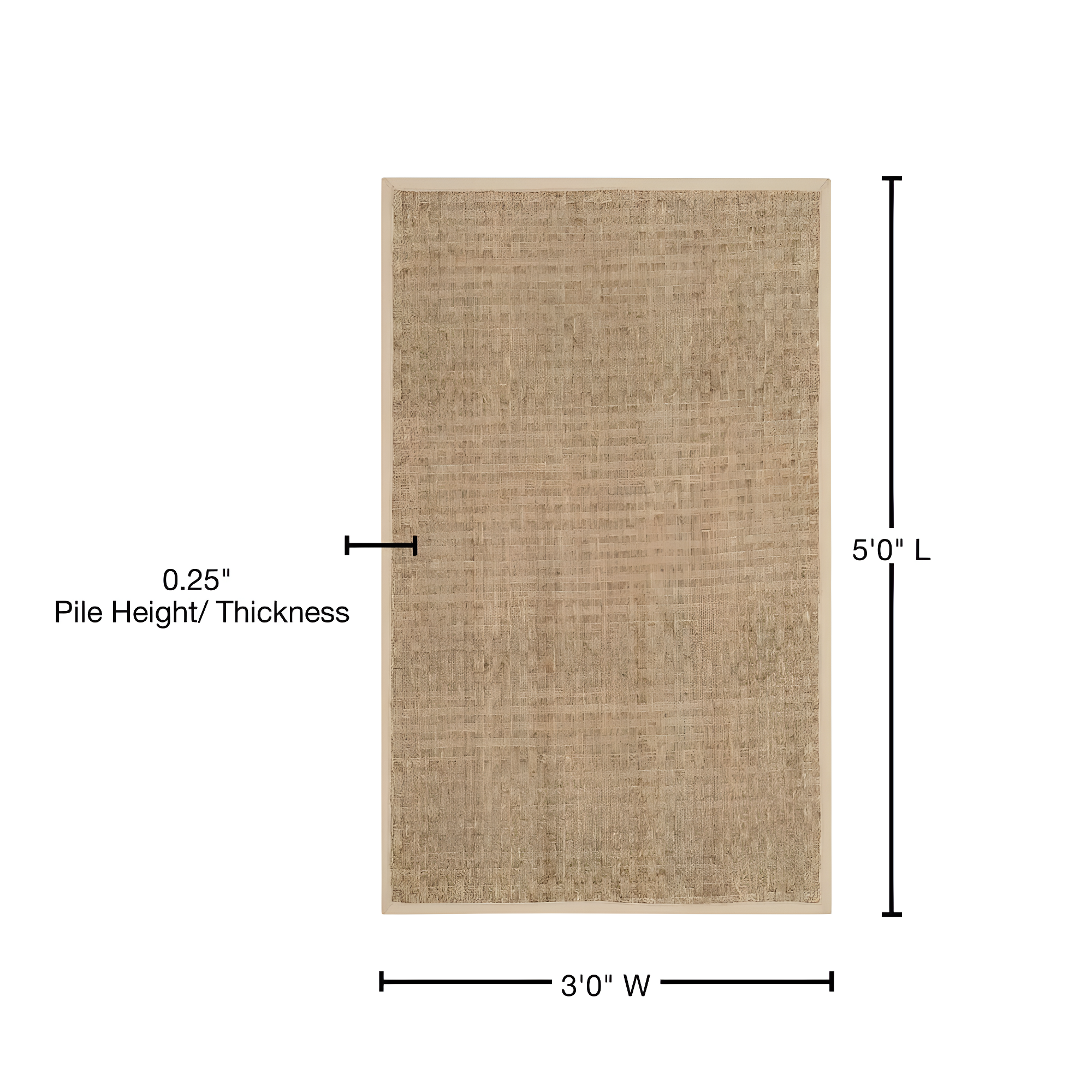Natural Fiber NF114 Power Loomed Indoor Accent Rug - Natural/Ivory - 3'x5' - Safavieh.