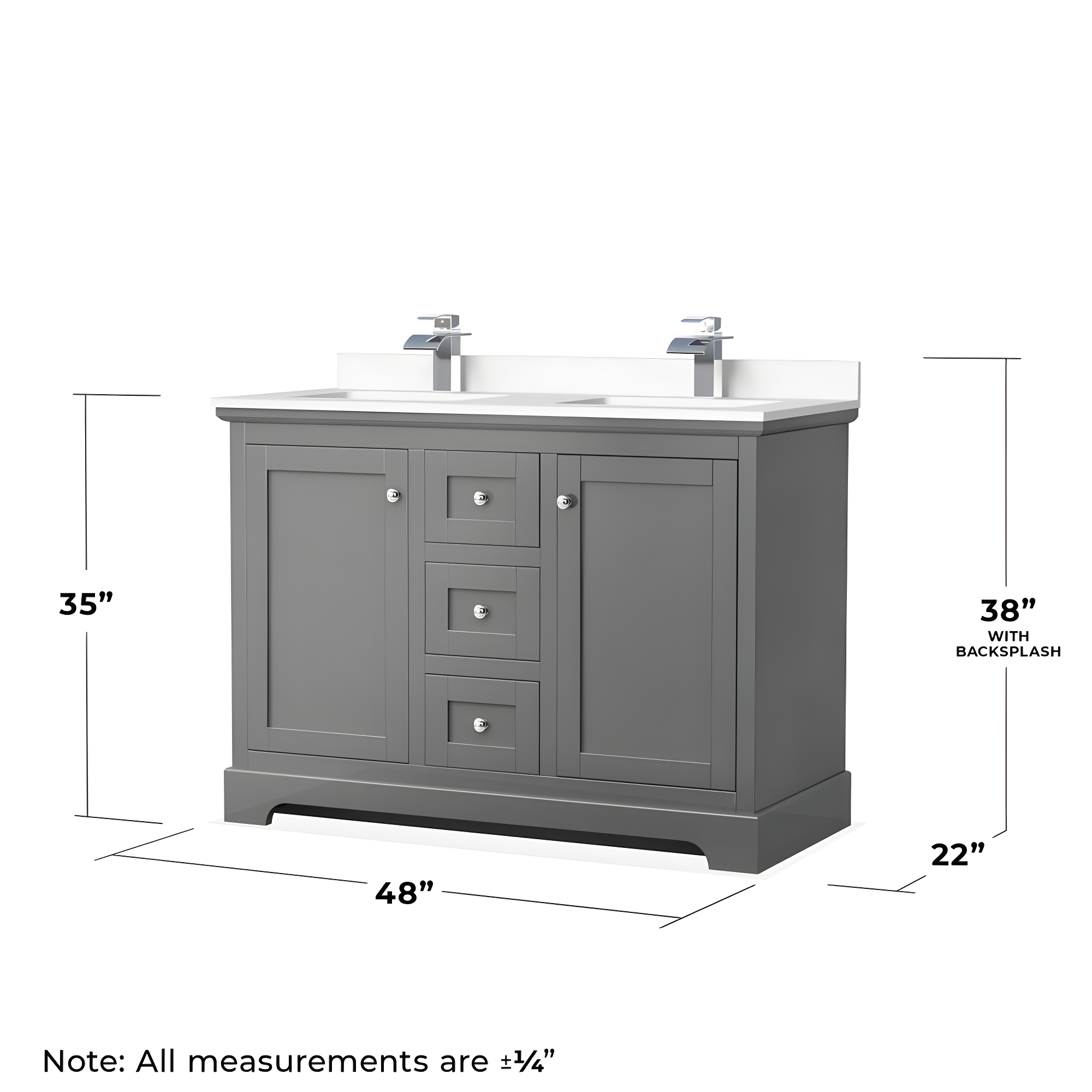 Wyndham Collection Avery 48'' Double Bathroom Vanity with Marble Top with Mirror