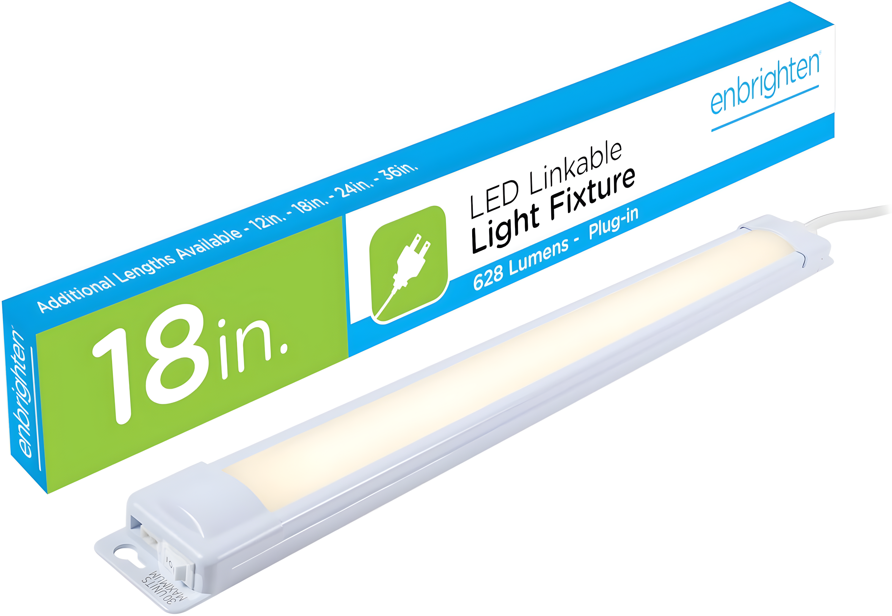 Enbrighten 18-inch Plug-In Linkable LED Under Cabinet Light Fixture