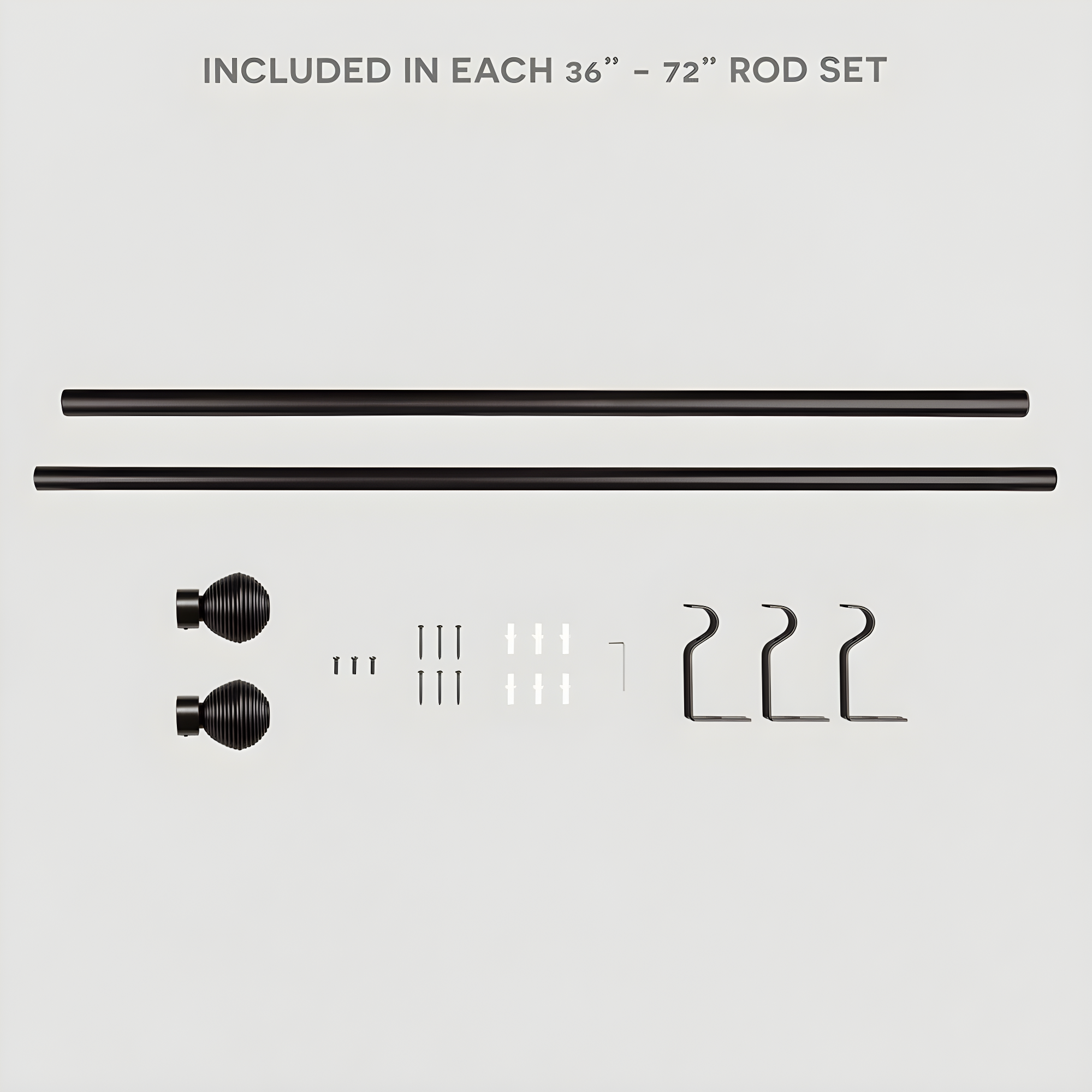 Exclusive Home 36"-72" Modern Layer Curtain Rod - Matte Bronze: Adjustable Iron, Single Rod, 25lb Capacity