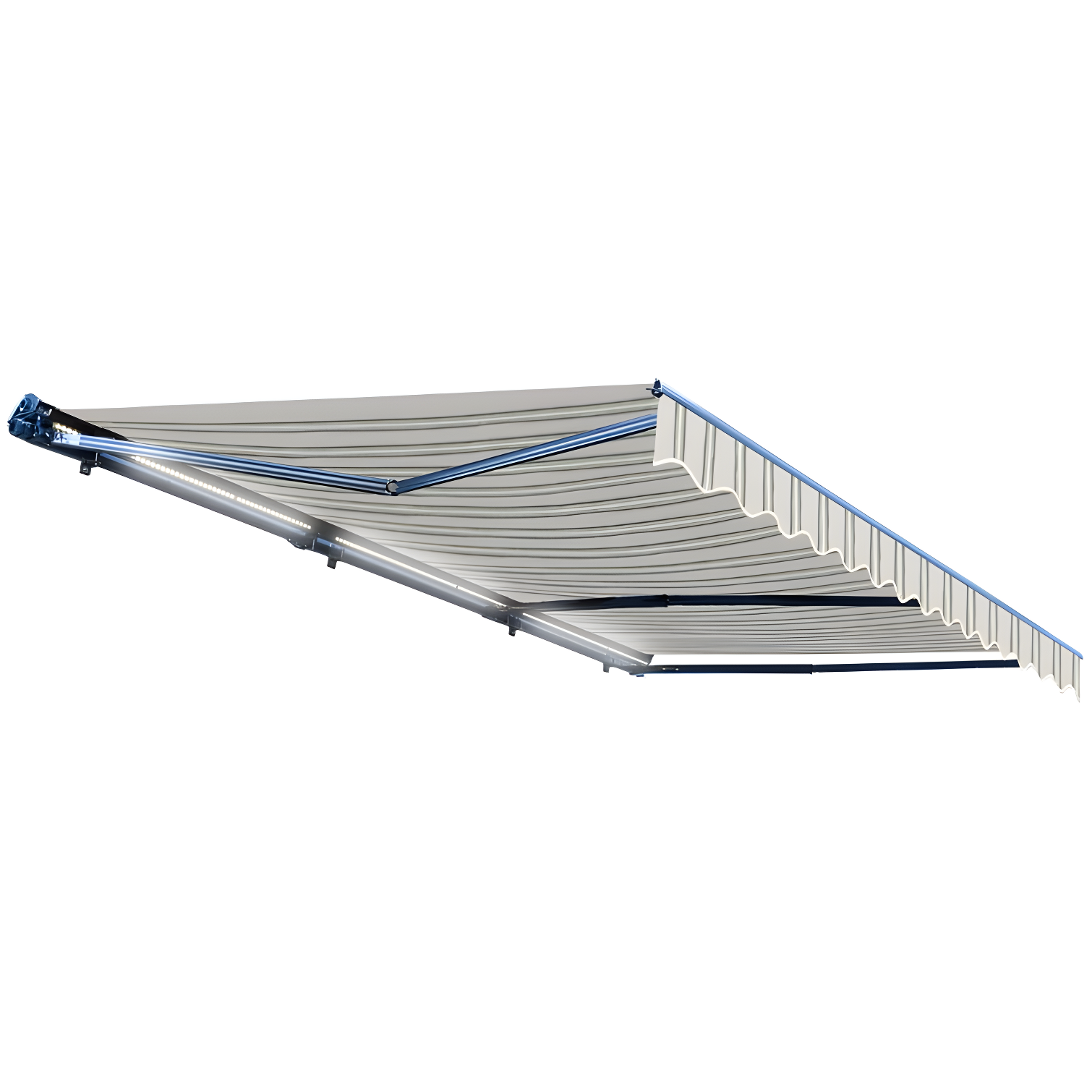 Semi-Cassette Patio Awning with LED Lights - Moroccan Collection