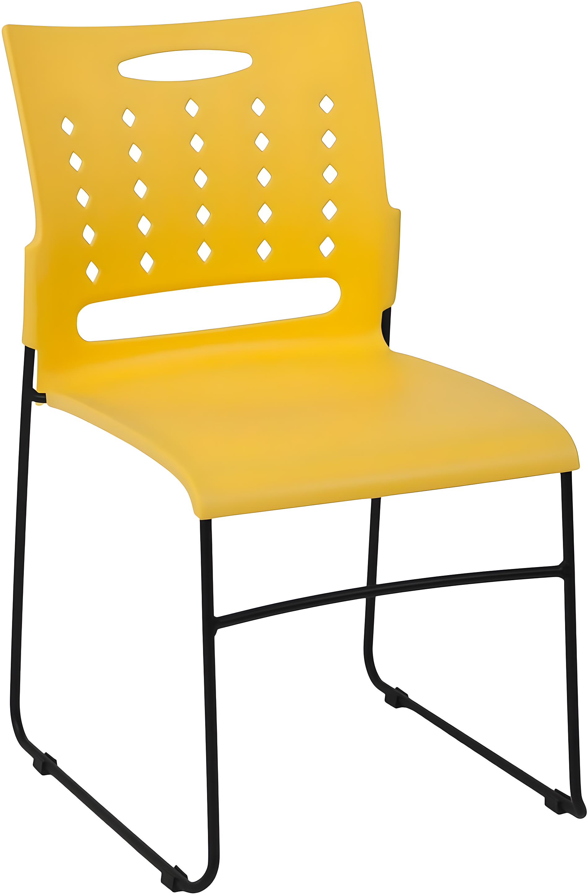 Flash Furniture 881 lb. Capacity Sled Base Stack Chair with Carry Handle and Air-Vent Back