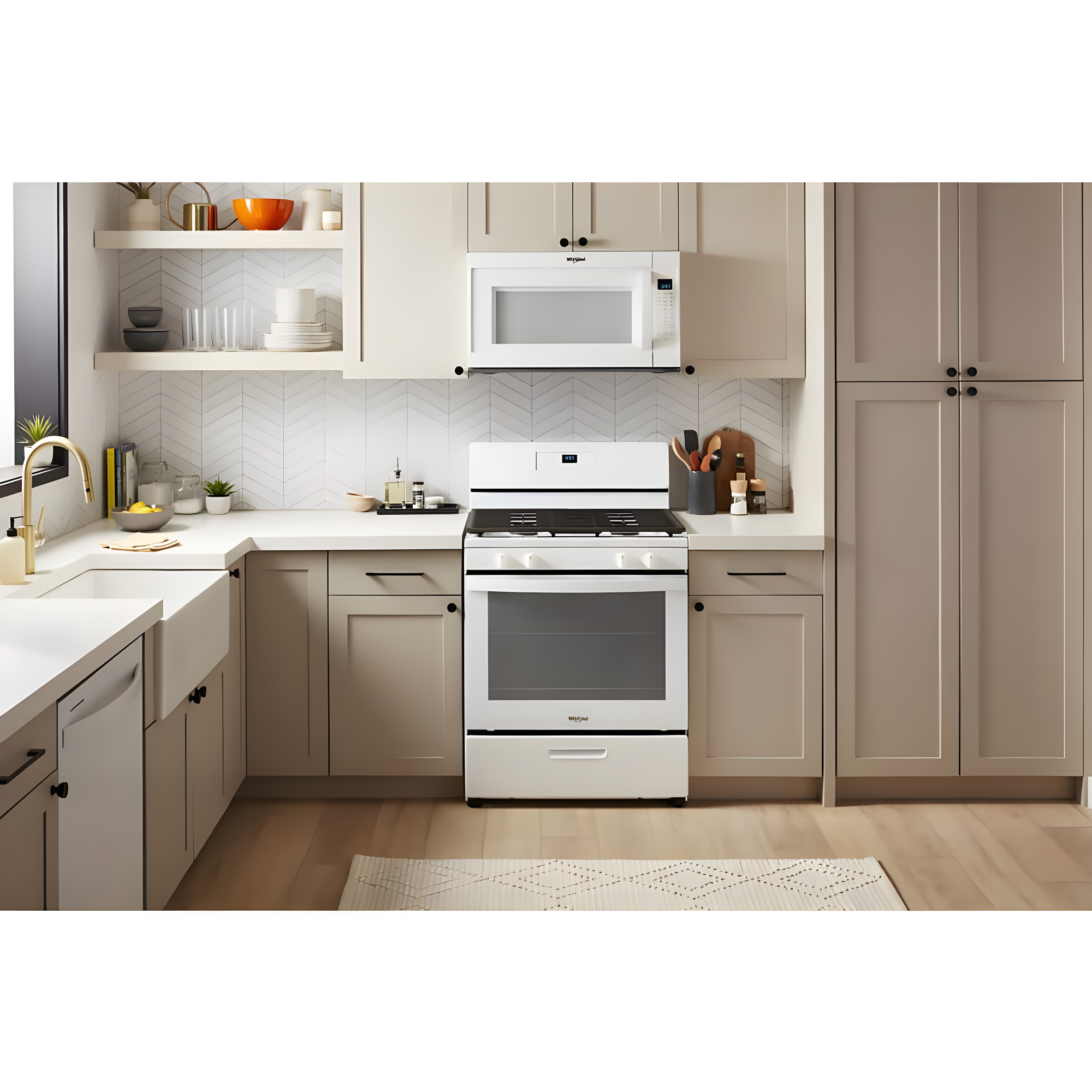 WHIRLPOOL WFG320M0MW 30" free standing gas range
