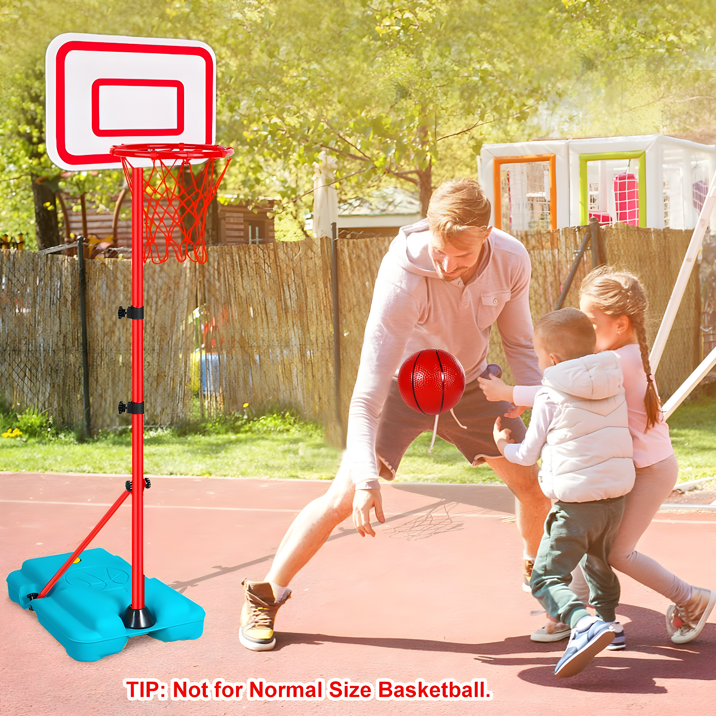 Kids Basketball Hoop Adjustable Height 2.9 ft-6.2 ft Toddler Basketball Hoop for Kids Indoor Outdoor Play Portable Basket Ball Goal Backyard Outside Toys for Boy Girl Age 2 3 4 5 6 7 8