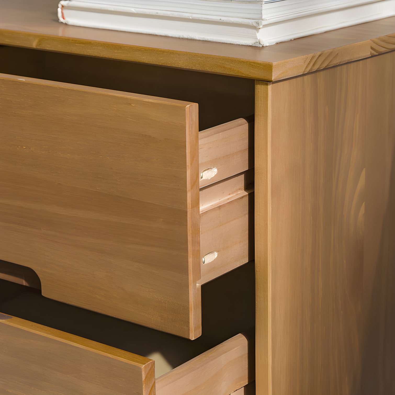 Mags Solid Wood Groove 2-Drawer Nightstand