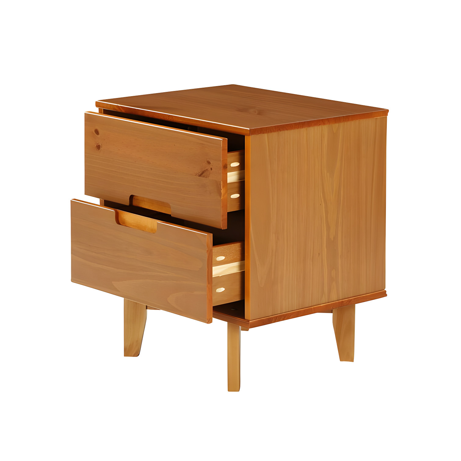 Mags Solid Wood Groove 2-Drawer Nightstand