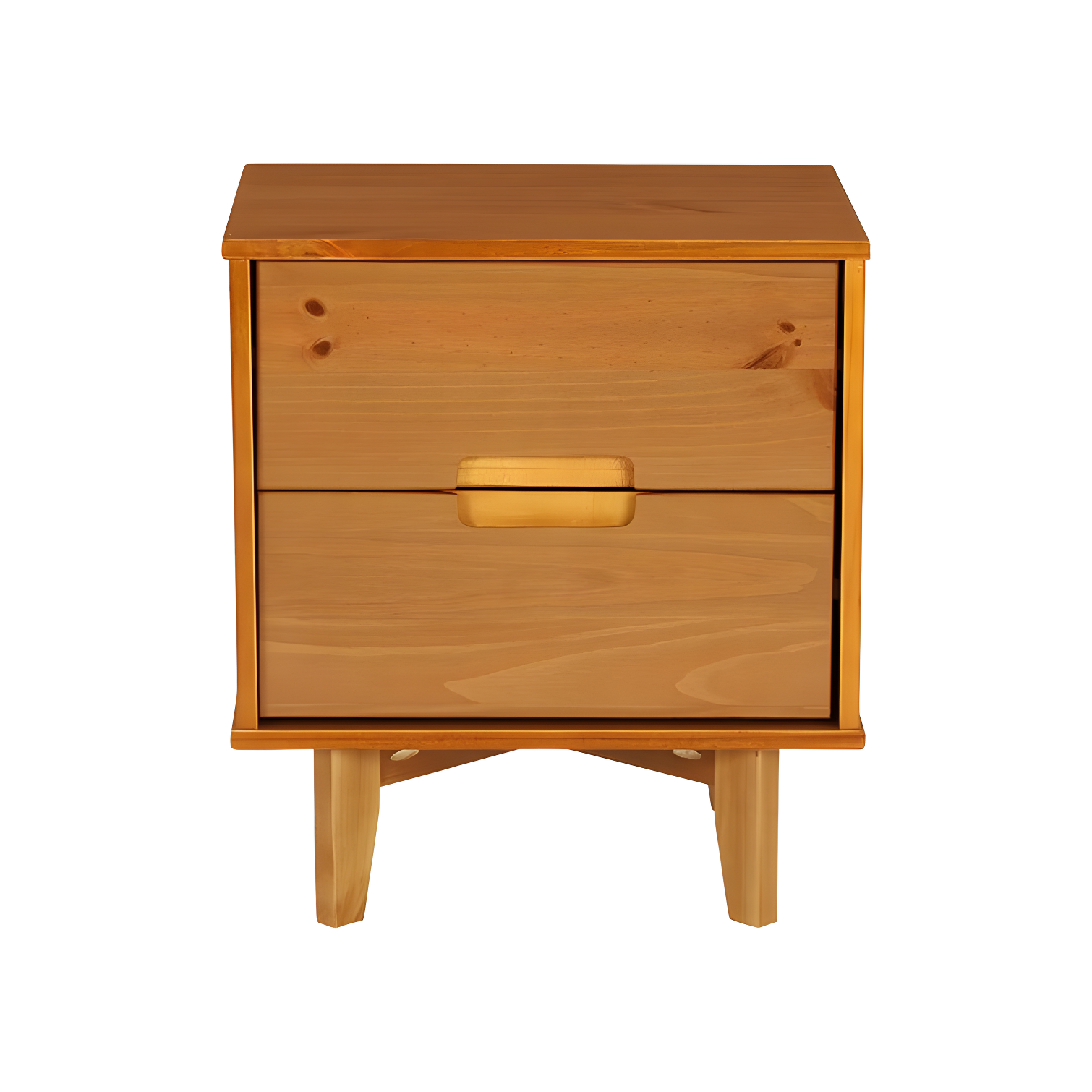 Mags Solid Wood Groove 2-Drawer Nightstand