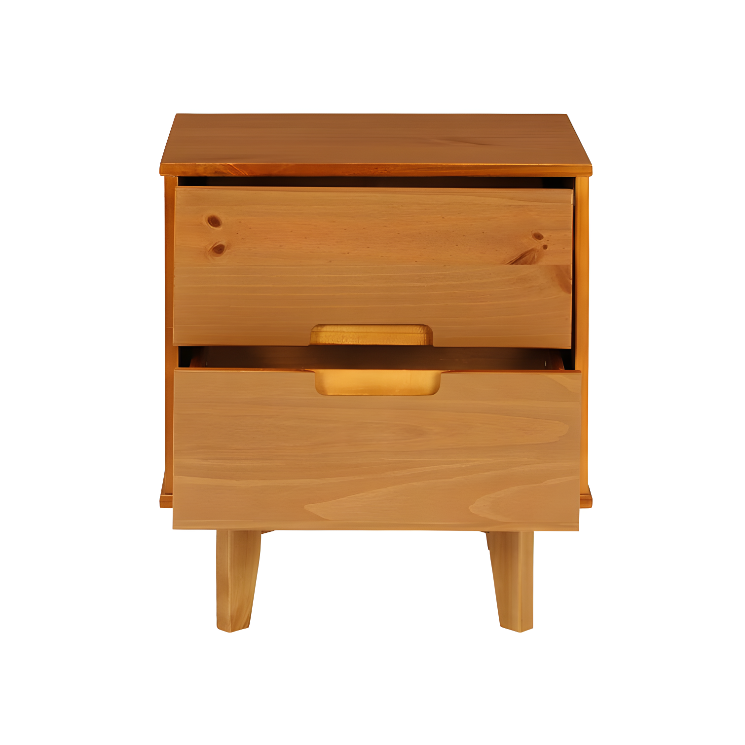 Mags Solid Wood Groove 2-Drawer Nightstand