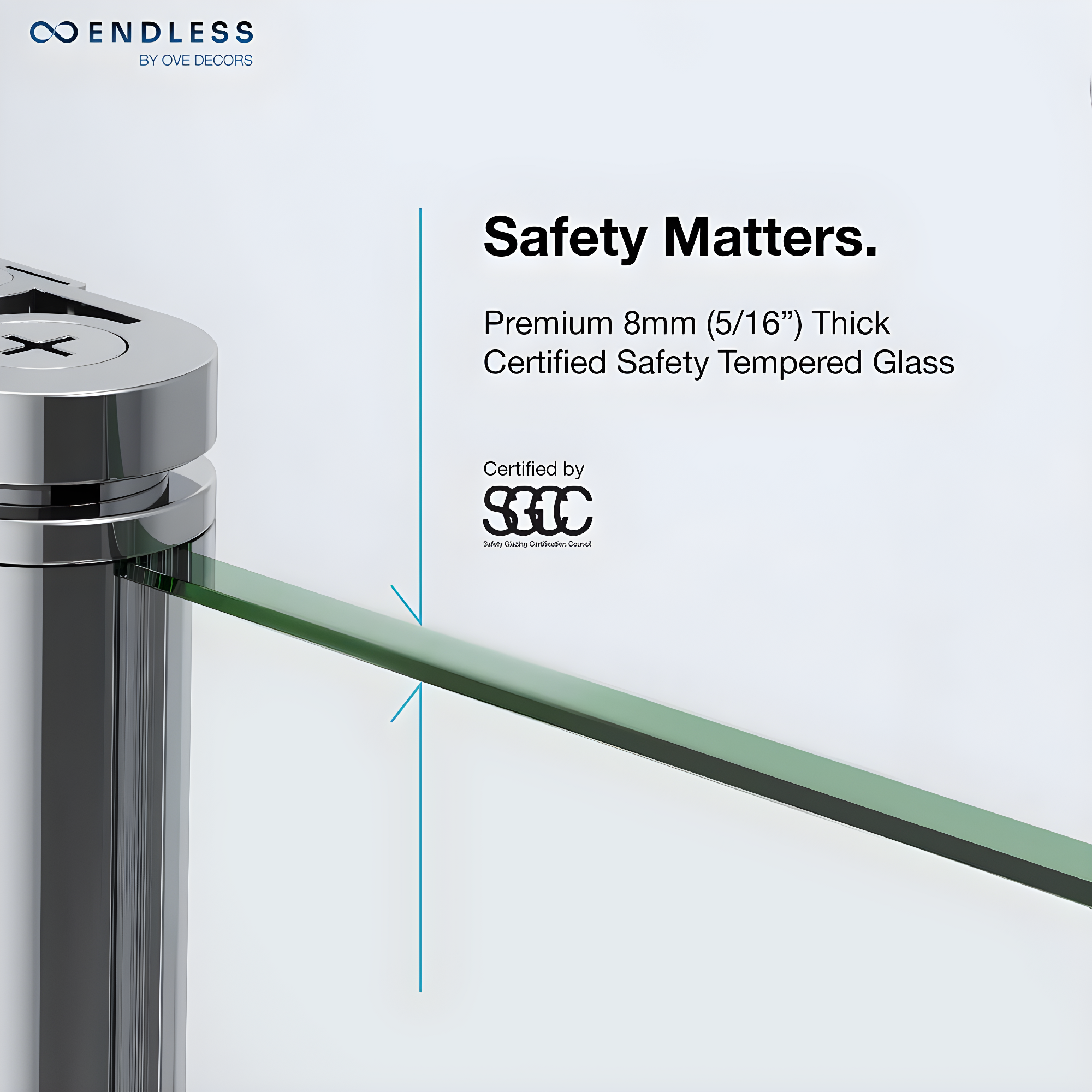 Endless Pasadena 40" W x 72" H Corner Frameless Shower Kit, Door, Base