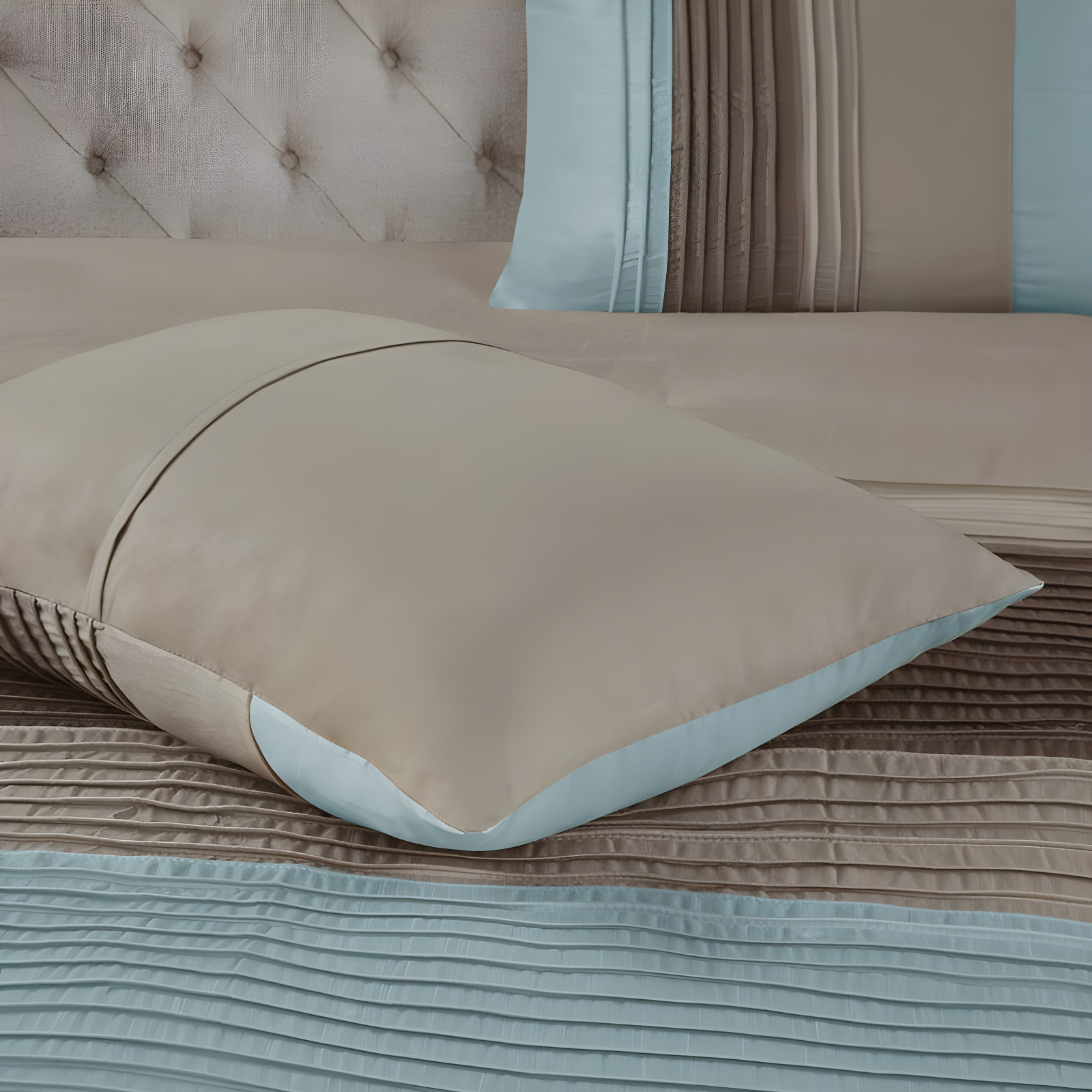 Madison Park Amherst 7 Piece Striped and Pleated Comforter Set