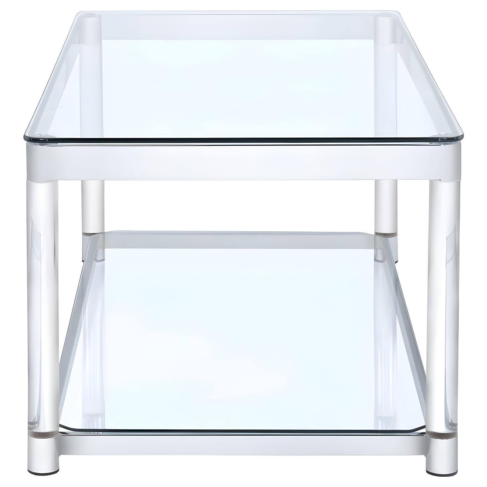 Anne Acrylic Coffee Table with Glass Top and Shelf Chrome - Coaster