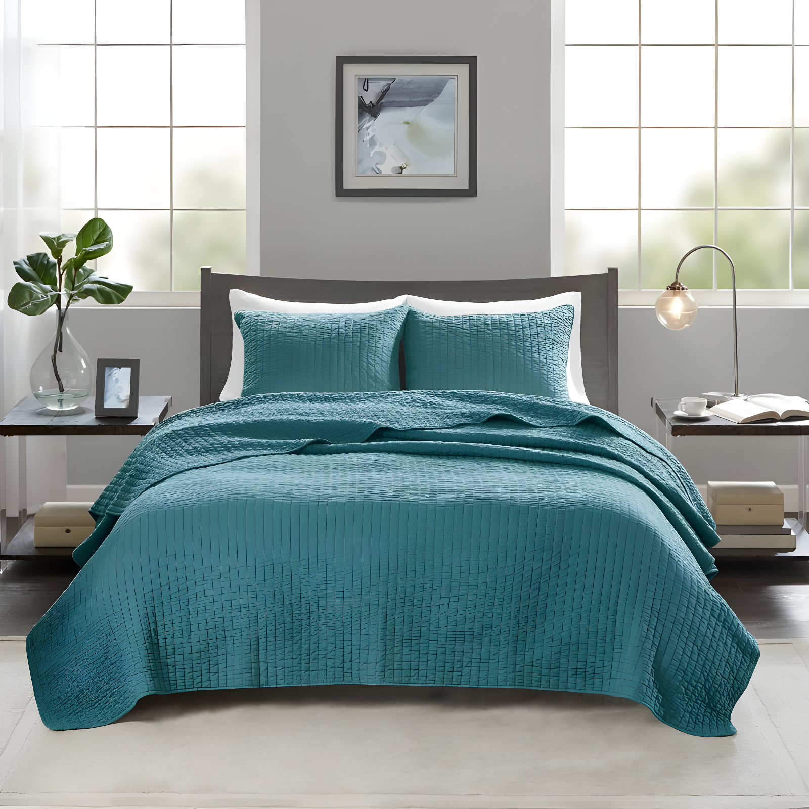 Madison Park Barwick Reversible Solid 3 Piece Quilt Set