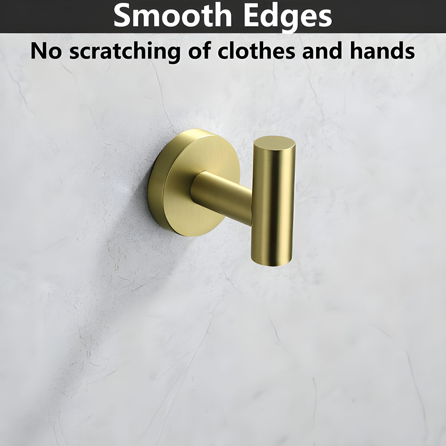 Bathroom Stainless Steel Towel Hooks Wall Mounted 4-Pack