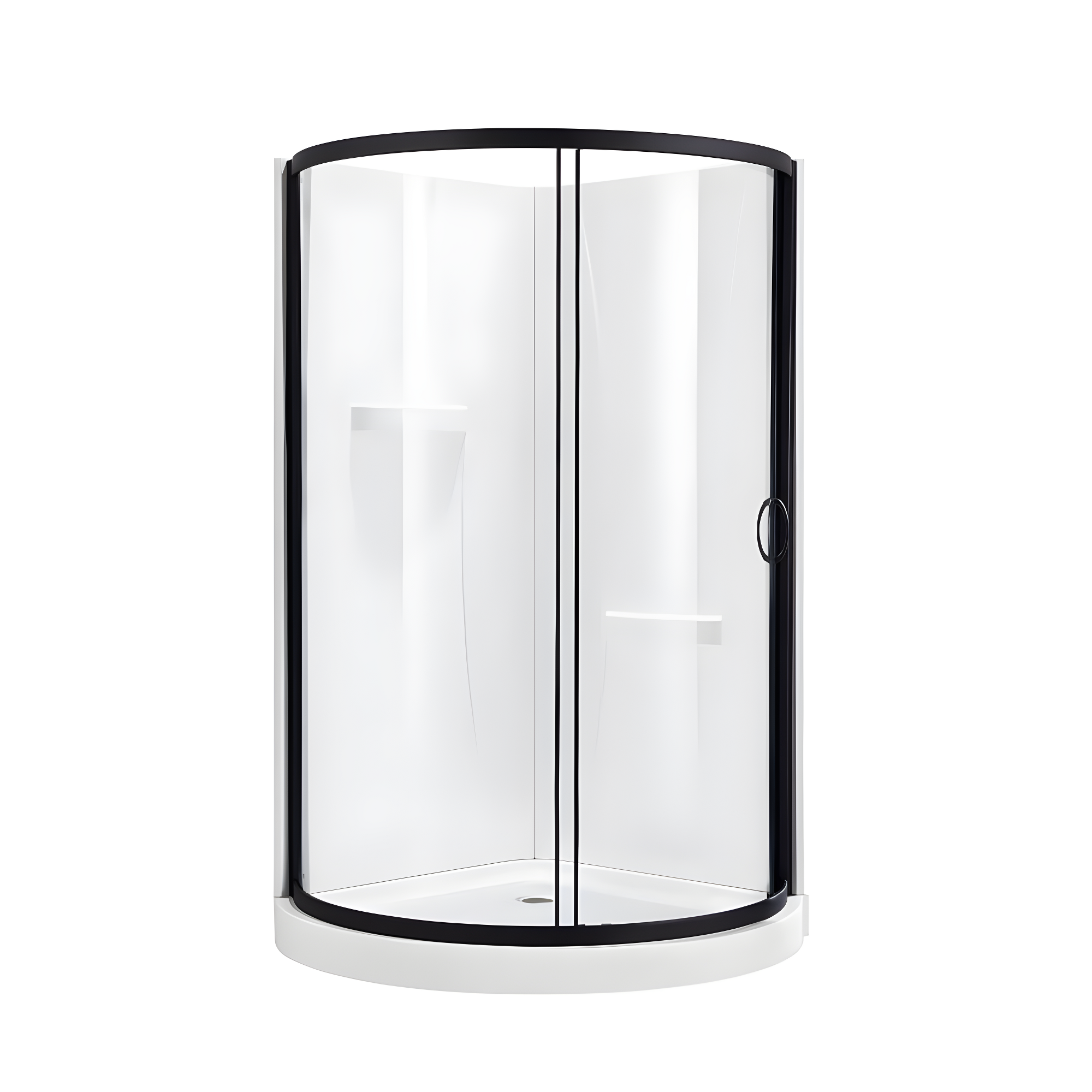 OVE Decors Breeze 40 in. Round Shower Kit w/ Clear, Base, Wall