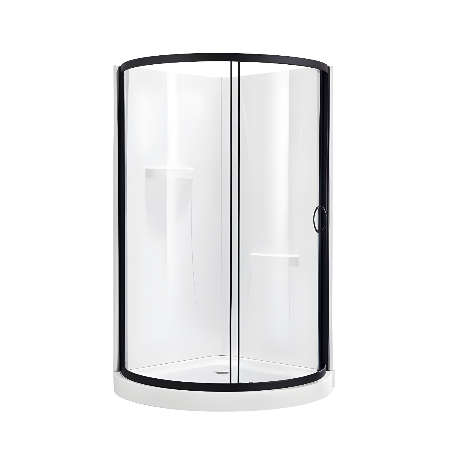 OVE Decors Breeze 40 in. Round Shower Kit w/ Clear, Base, Wall