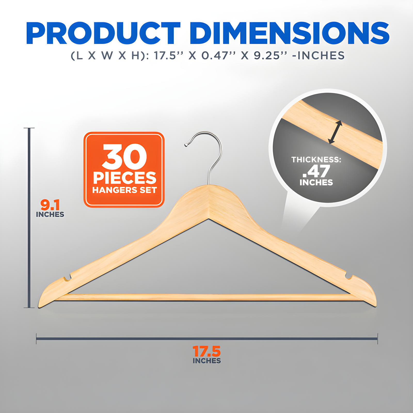 SereneLife Non-Slip Standard Hanger
