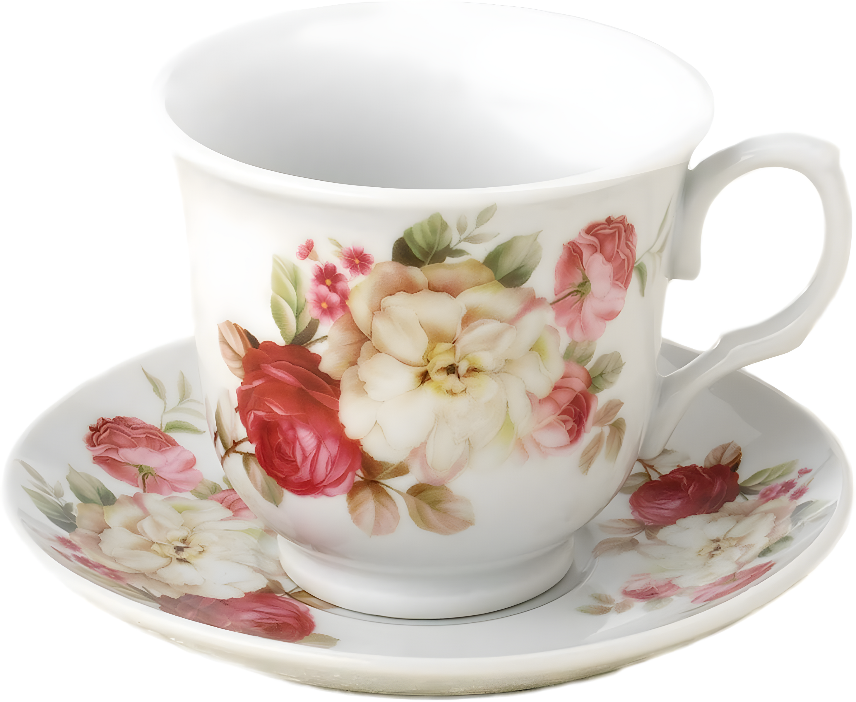 Lorren Home Trends 4 Piece Teacup & Saucer Set