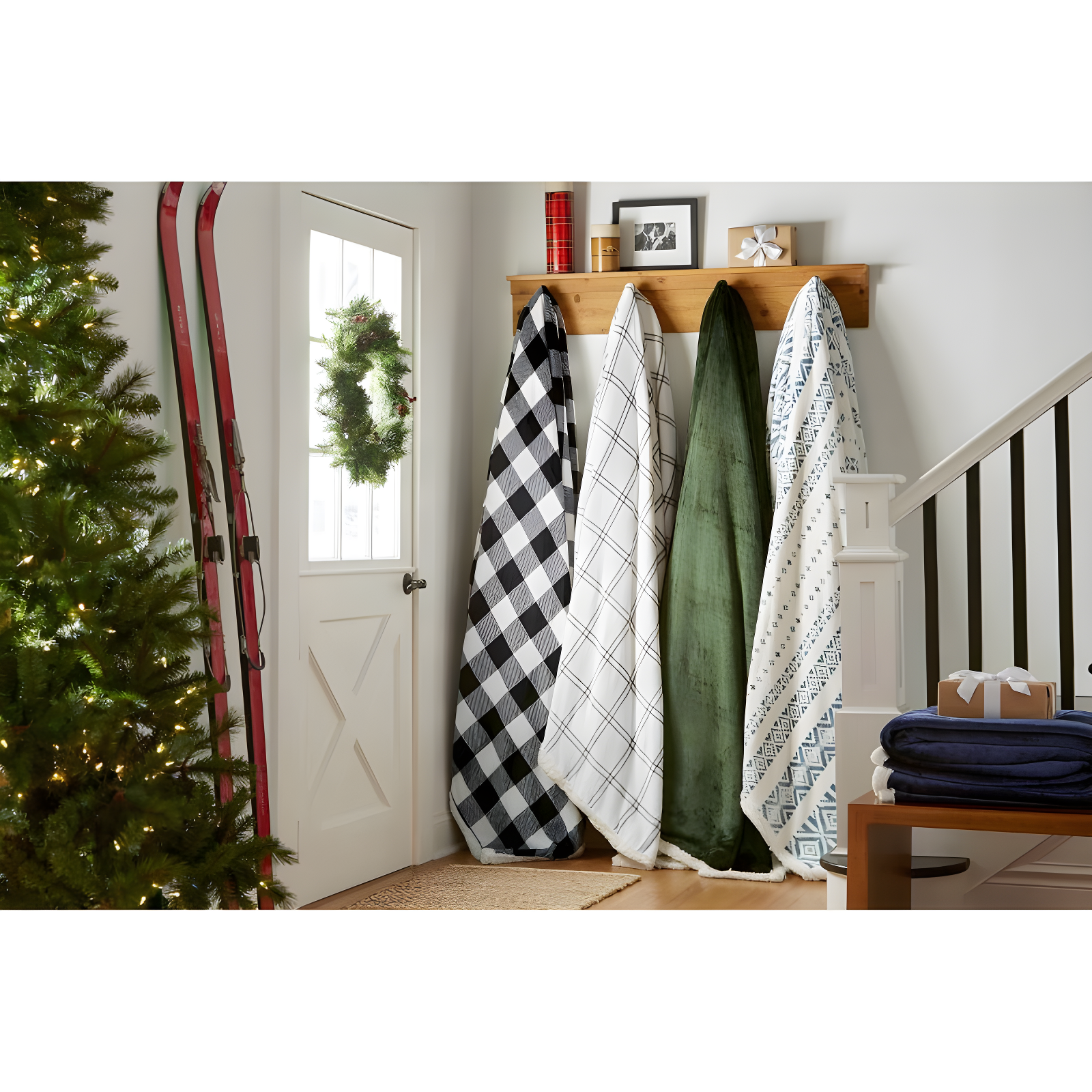 Eddie Bauer Eddie Bauer Plush Plaid Sherpa Reversible Blanket