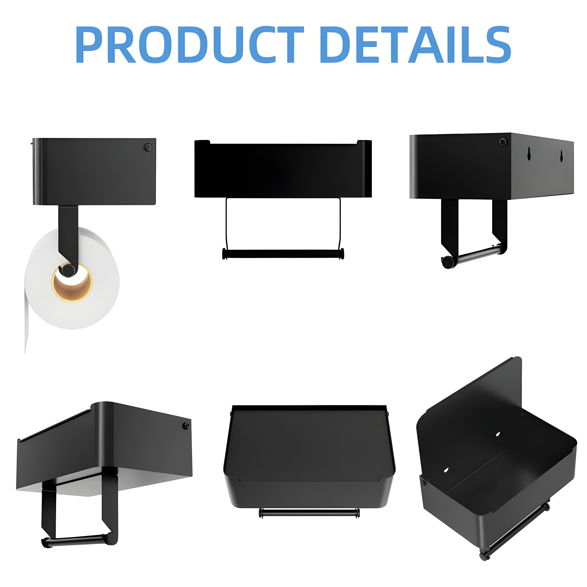 Stainless Steel Wall Mounted Toilet Paper Holder With Shelf - Durable & Convenient