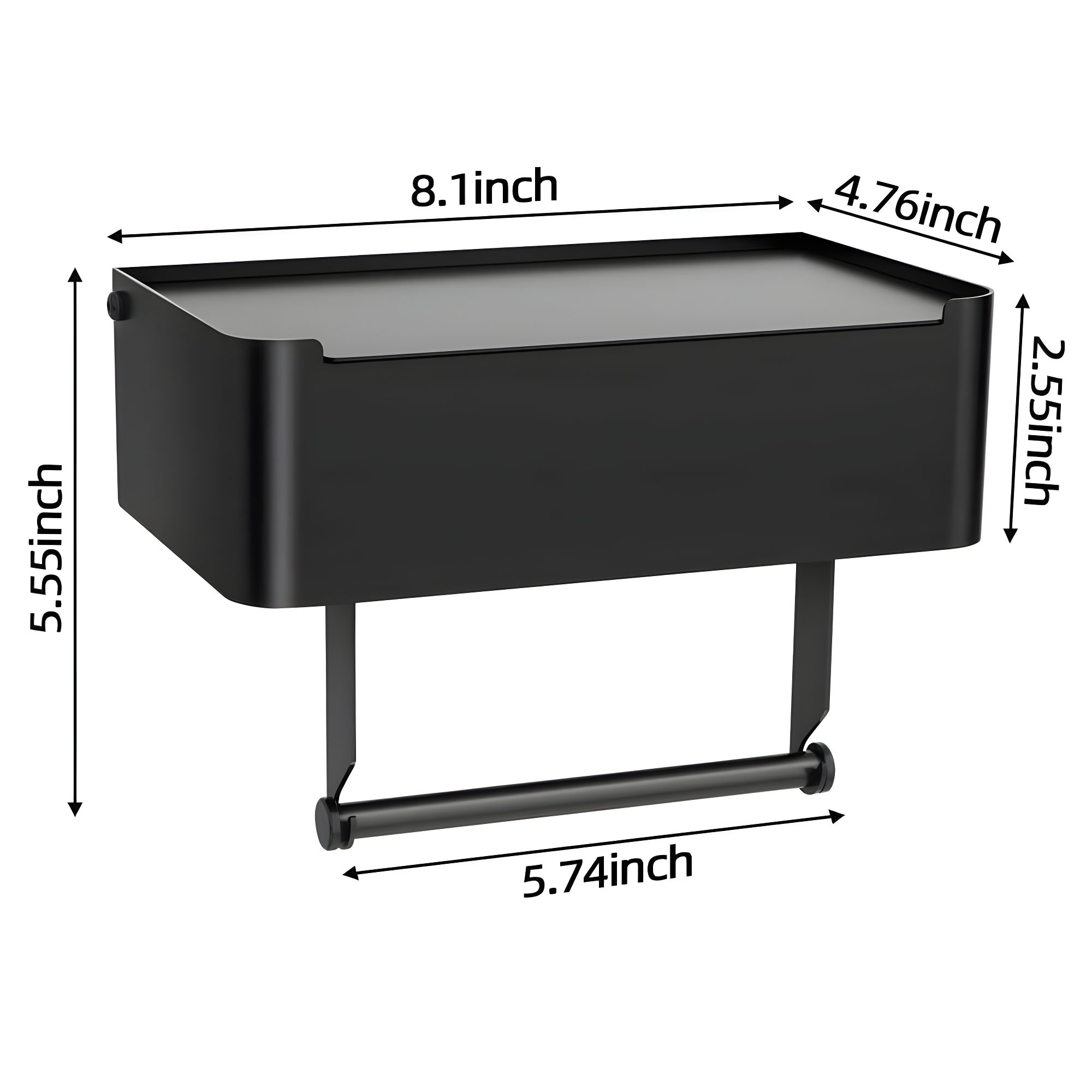 Stainless Steel Wall Mounted Toilet Paper Holder With Shelf - Durable & Convenient