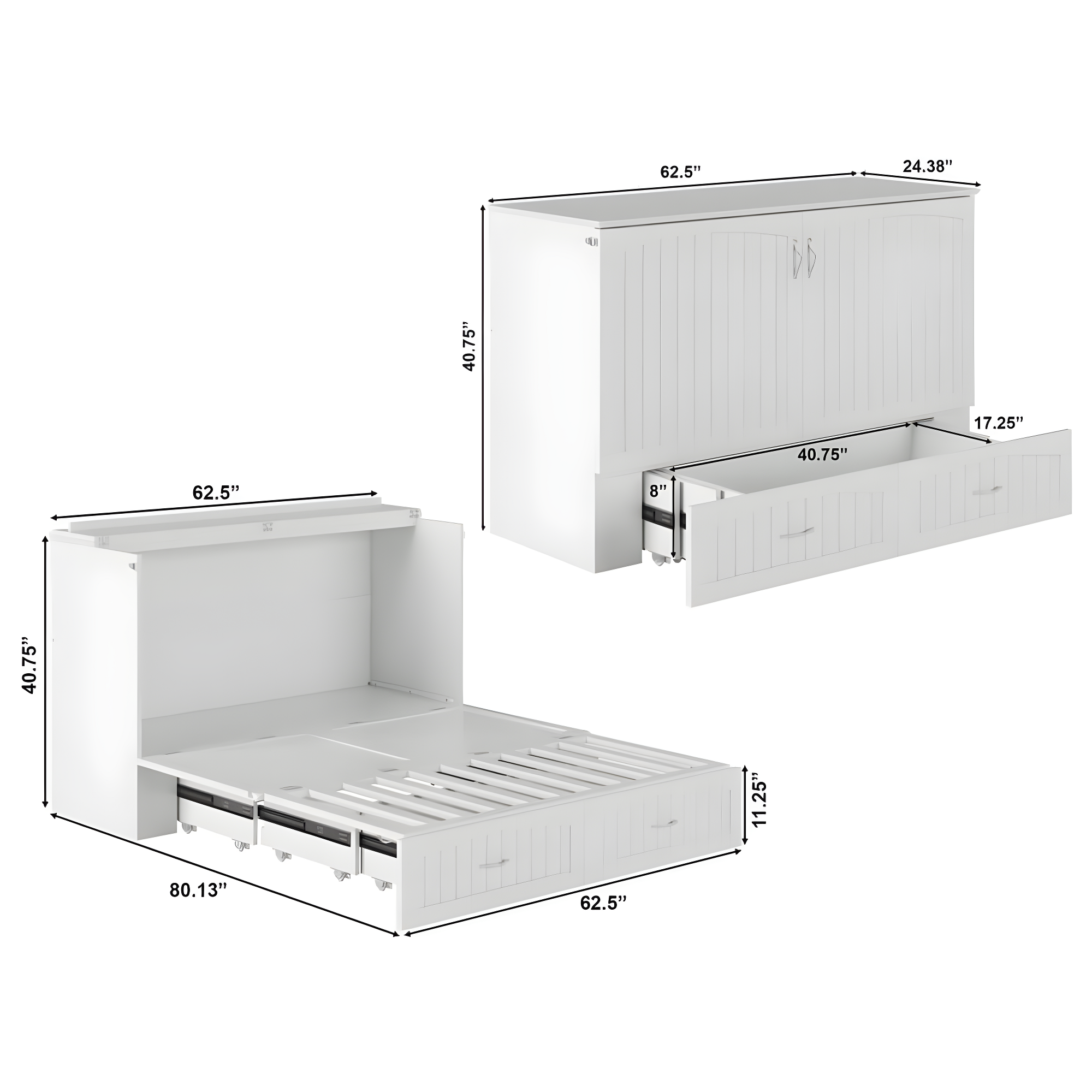 Southampton Murphy Bed Chest with USB Turbo Charger - AFI