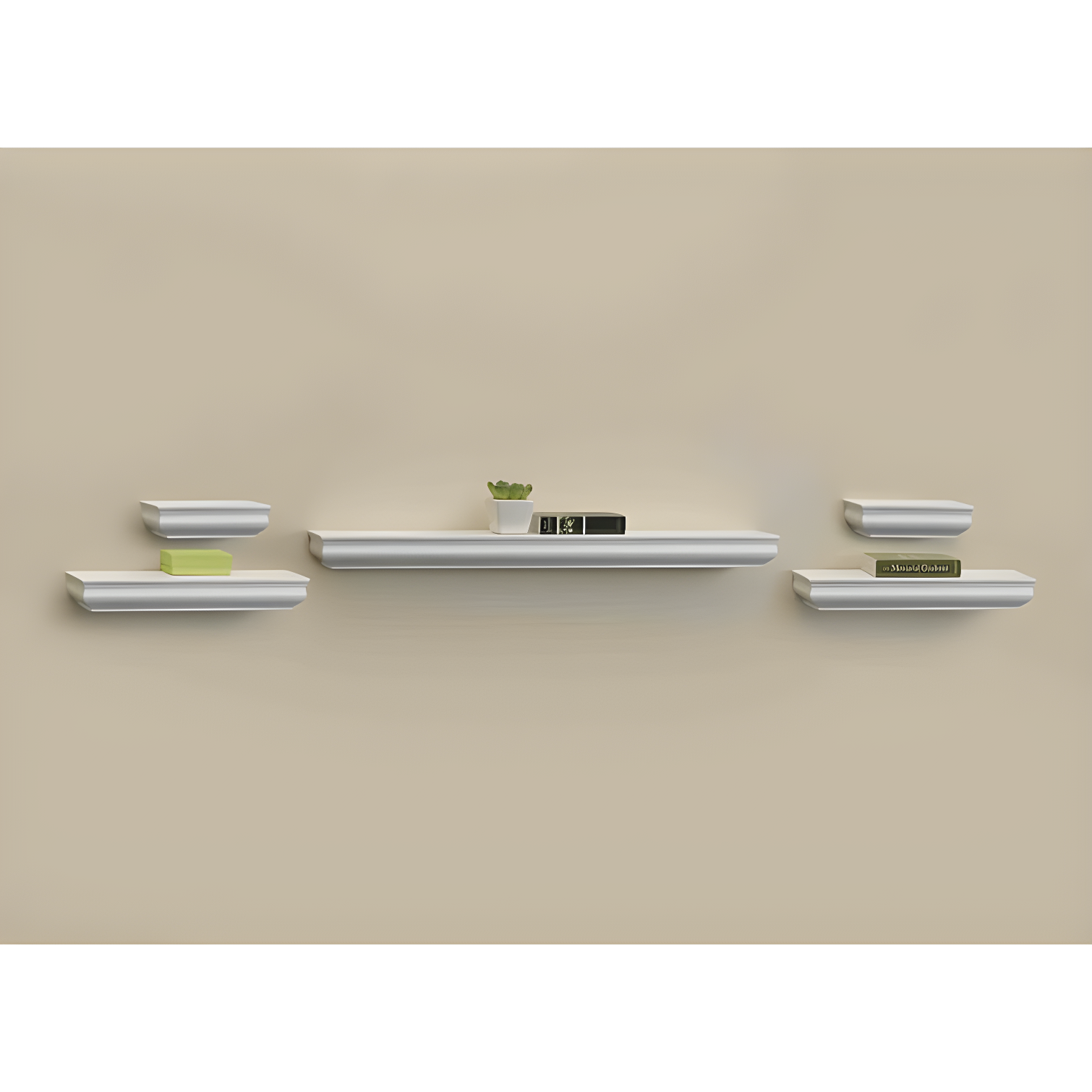 Melannco Melannco 5 Pieces Floating Molding Shelves for Bedroom, Living Room, Bathroom, Kitchen, Nursery (Set of 5)