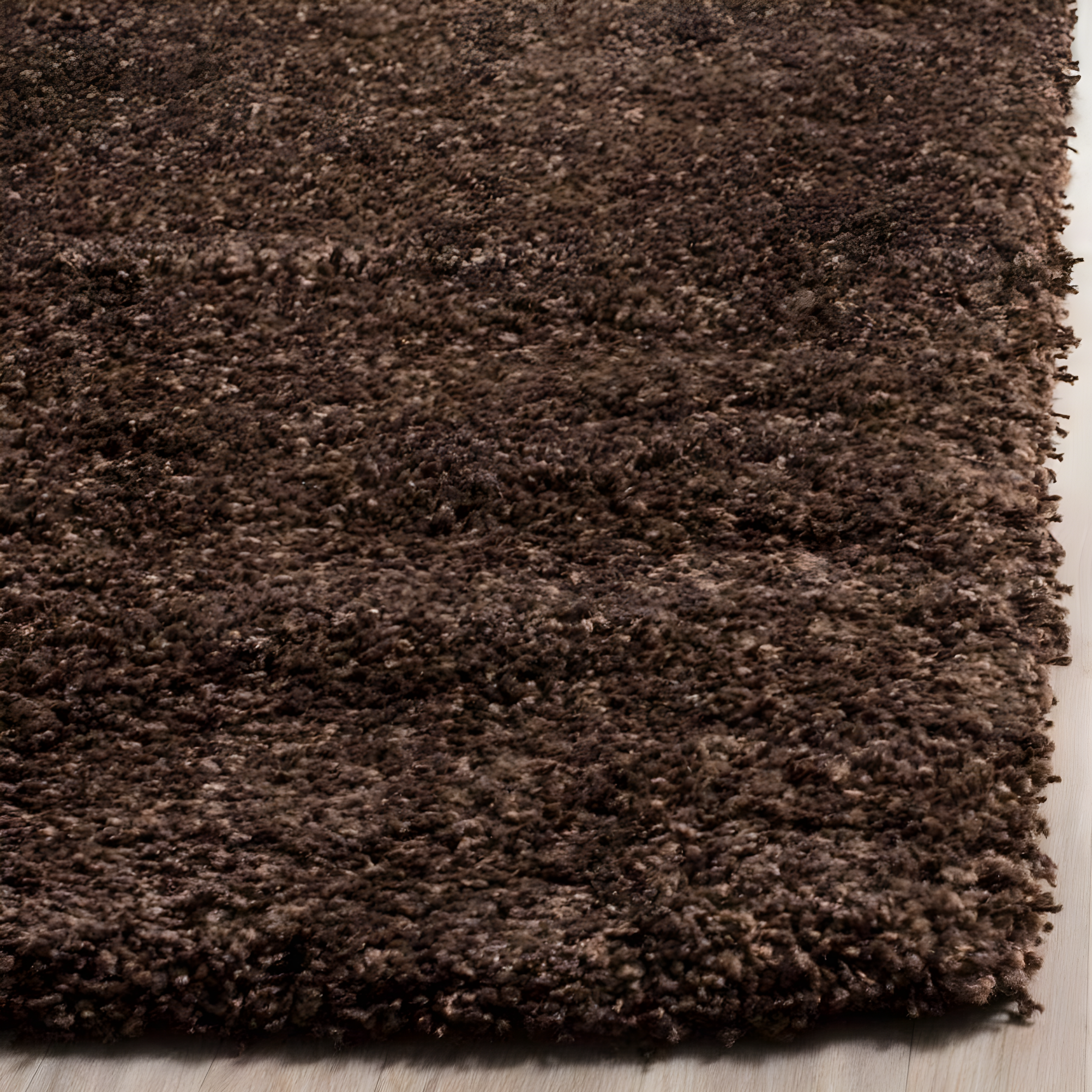 California Shag SG151 Power Loomed Indoor Accent Rug - Brown - 4'x6' - Safavieh