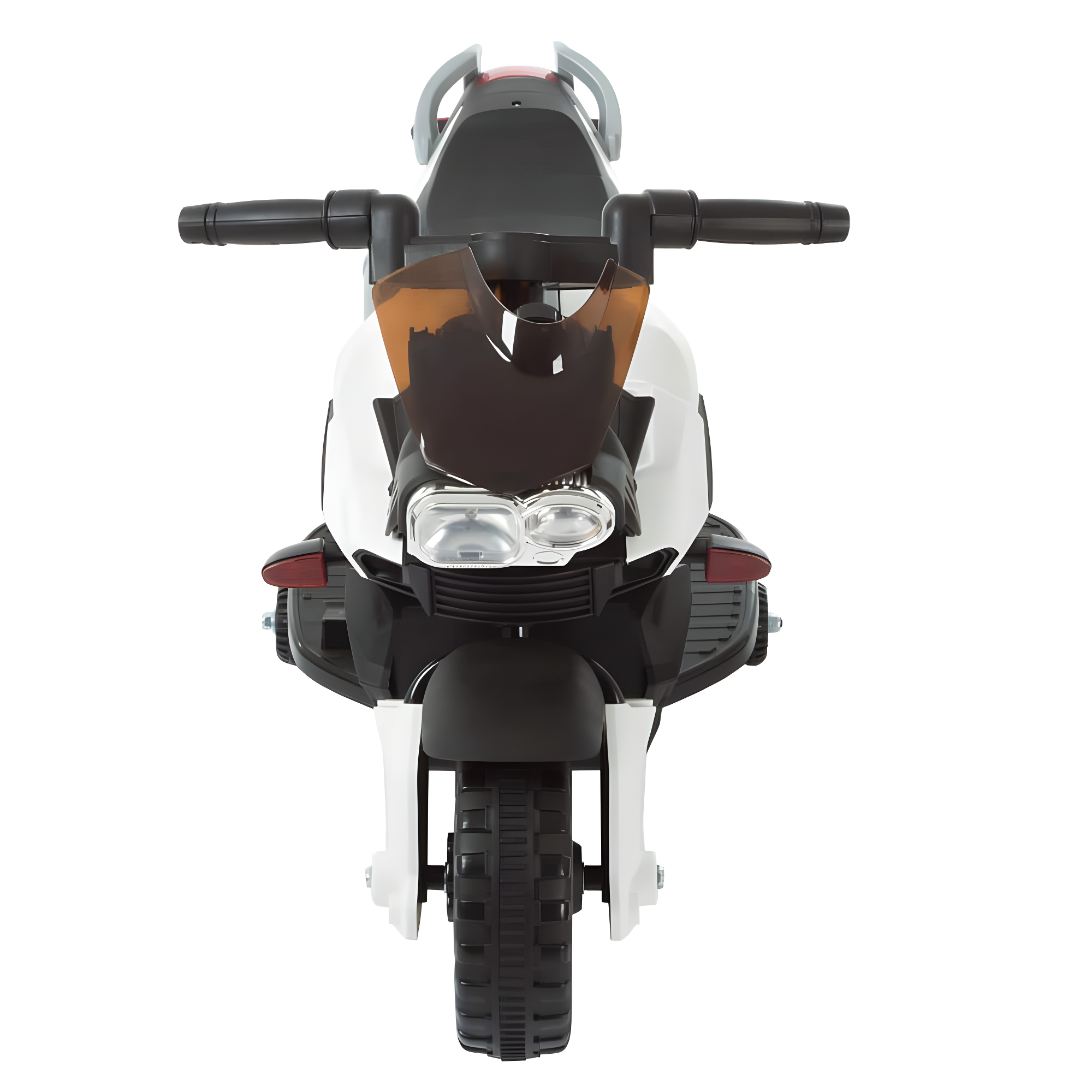 Toy Time Kids Motorcycle - Electric Ride-On with Training Wheels and Reverse Function - White and Black