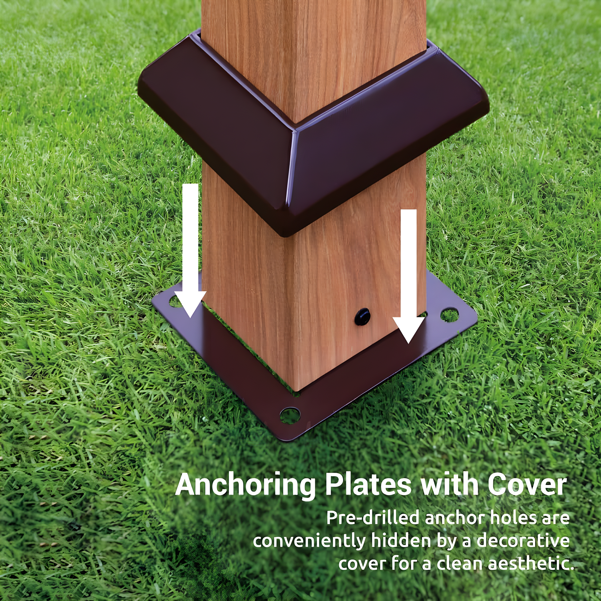 Florence 11 ft. W x 11 ft. D Wood Grain Aluminum Pergola in Canadian Cedar with Convertible Canopy