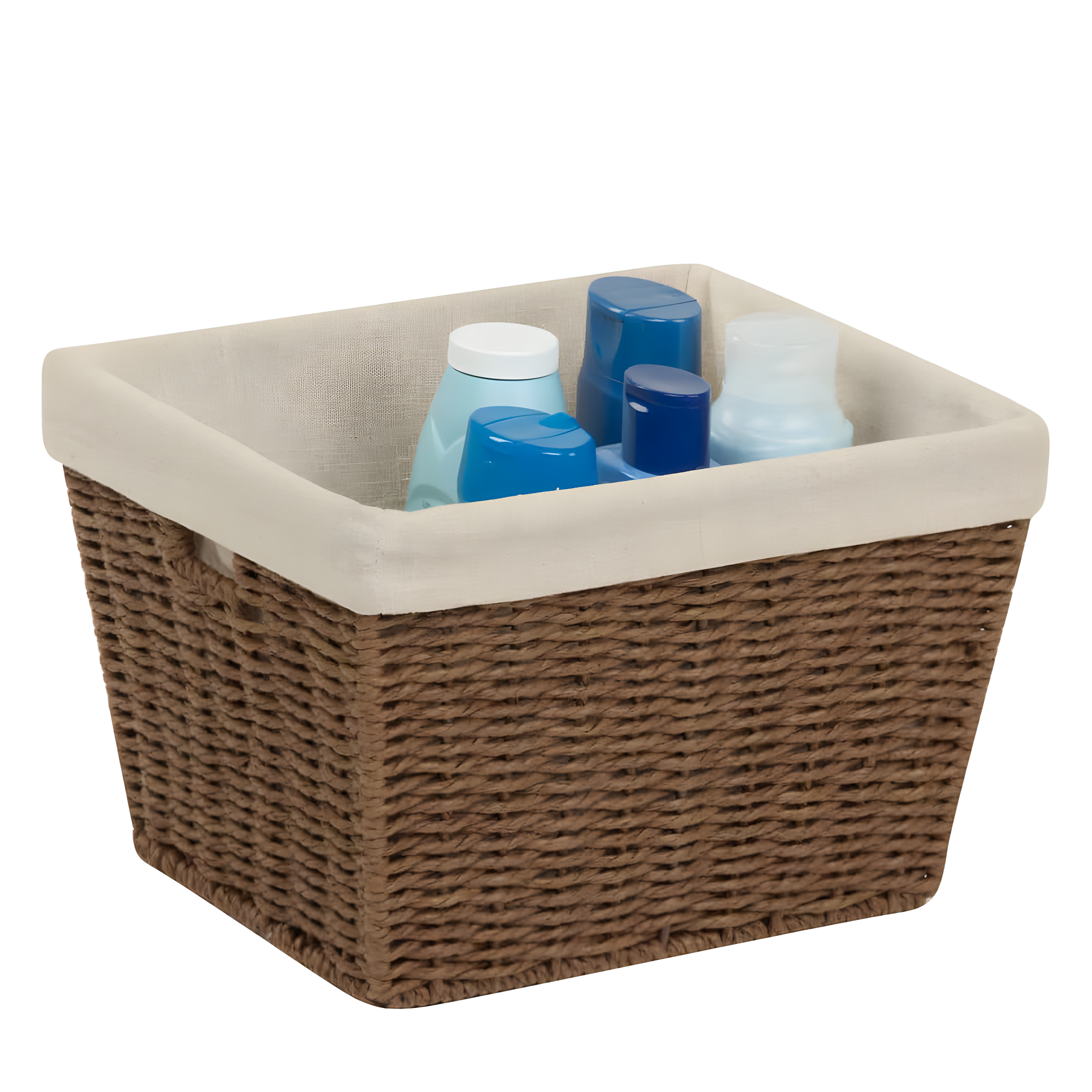 Honey-Can-Do Paper Rope and Steel Storage Basket with Liner, Brown/Natural