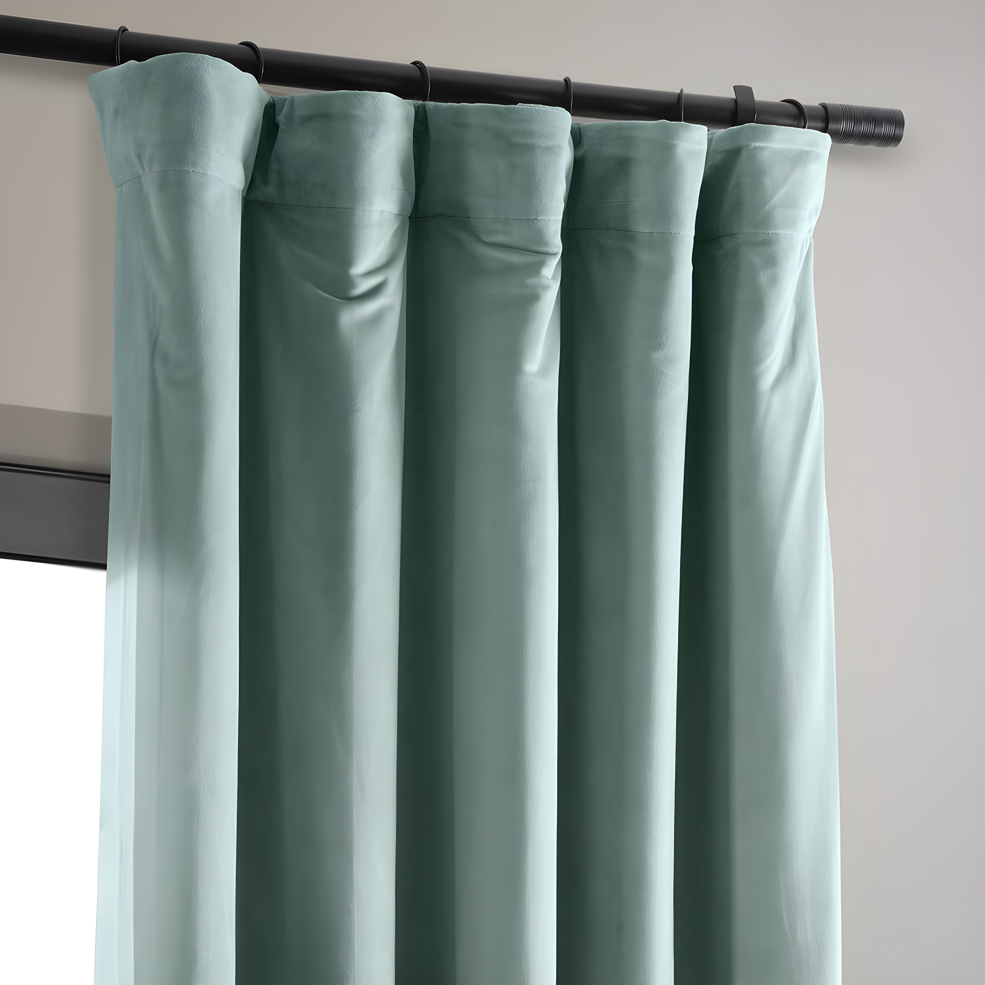 Half Price Drapes Signature Skylark Blue Velvet Blackout Curtains For Bedroom(1 Panel), 50WX 120L