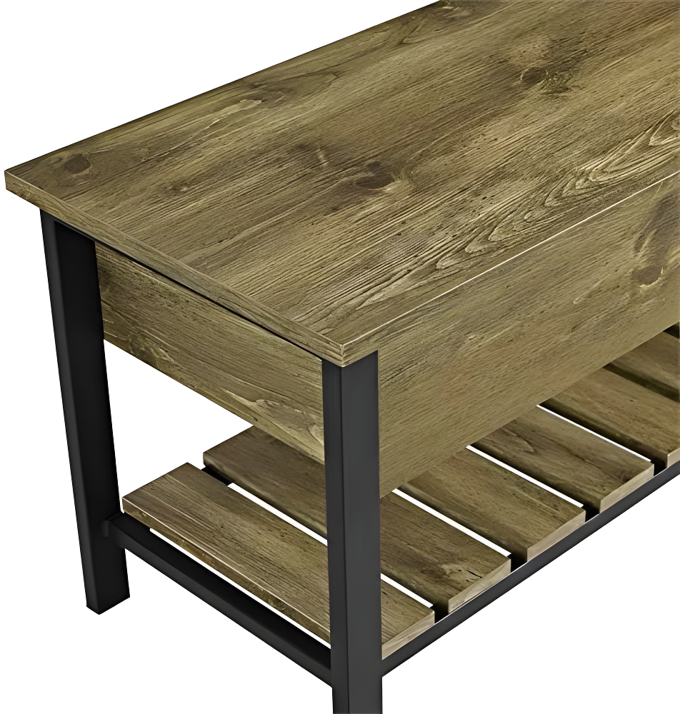 Walker Edison Storage Bench, Barnwood