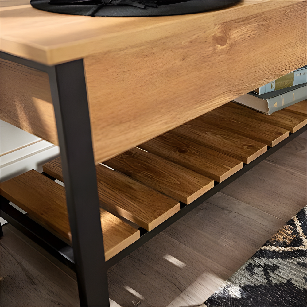 Walker Edison Storage Bench, Barnwood