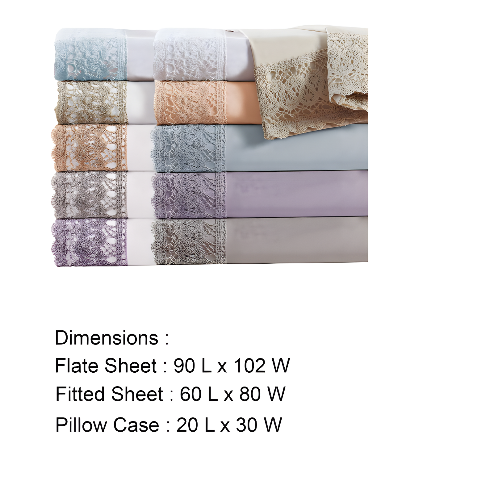 Modern Threads Yate Soft Microfiber Crochet Lace Sheets - Luxurious Microfiber Bed Sheets - Includes Flat Sheet, Fitted Sheet with Deep Pockets, & Pillowcases