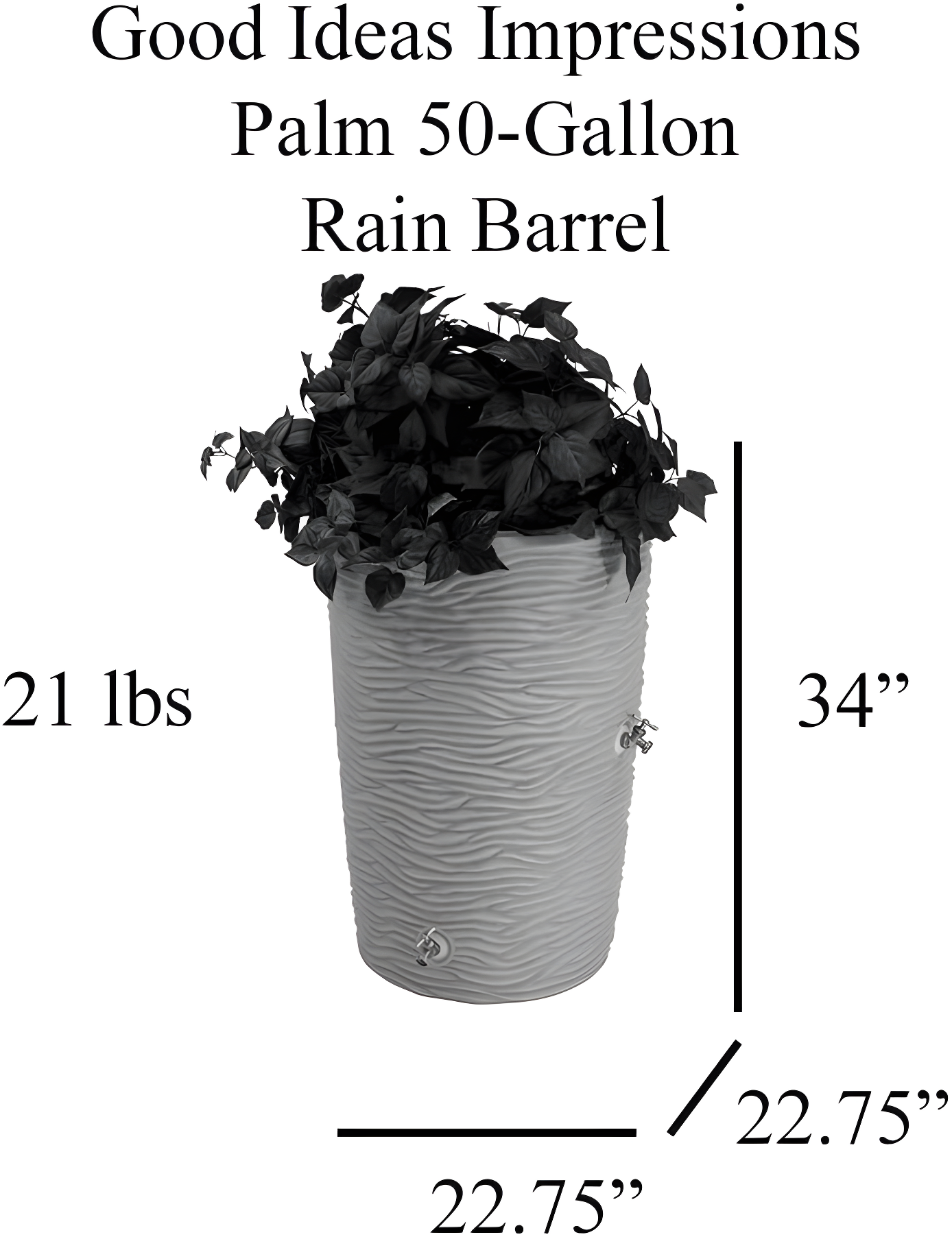 Good Ideas Good Ideas 50 Gallons Plastic Drainable Planter Rain Barrel