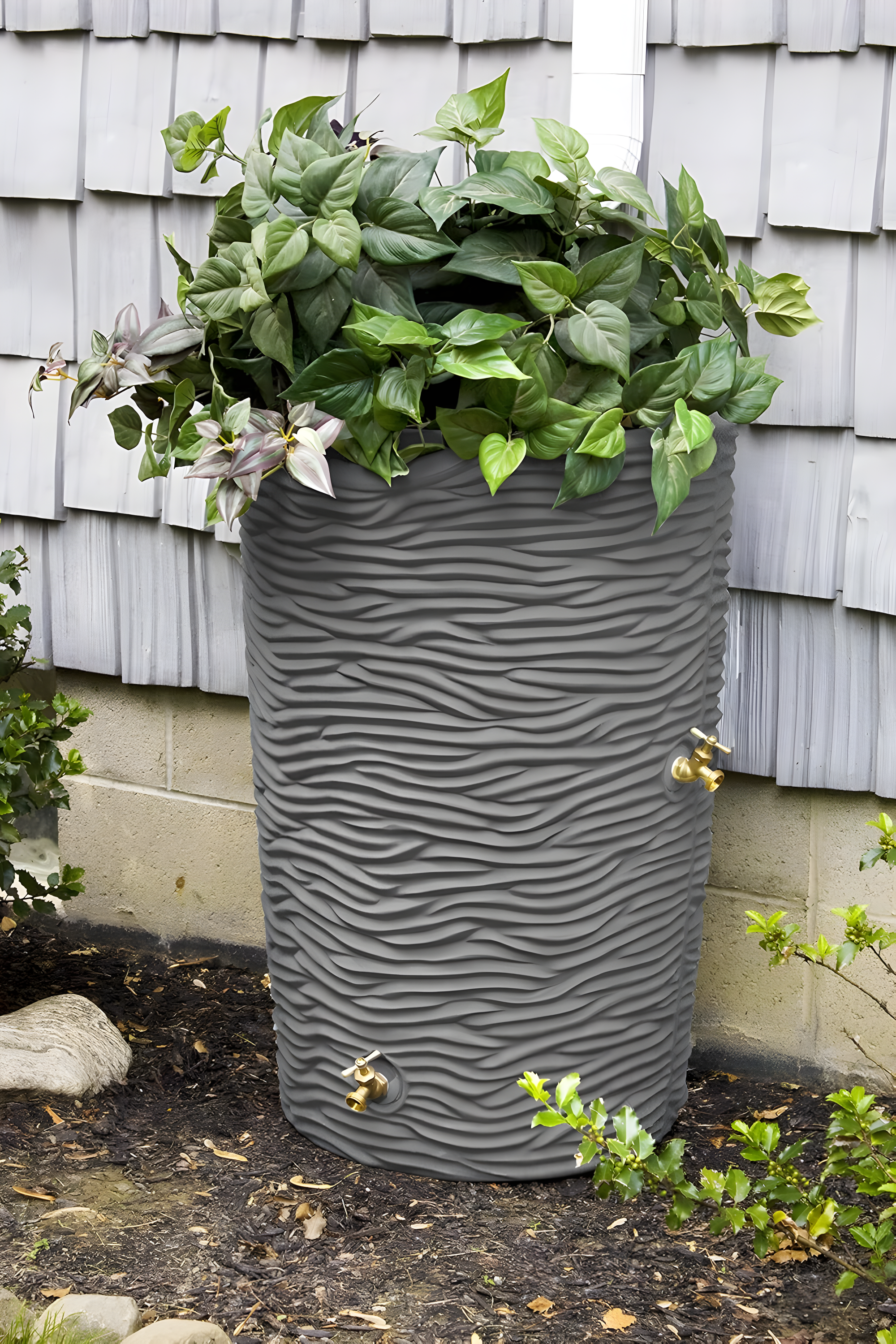 Good Ideas Good Ideas 50 Gallons Plastic Drainable Planter Rain Barrel